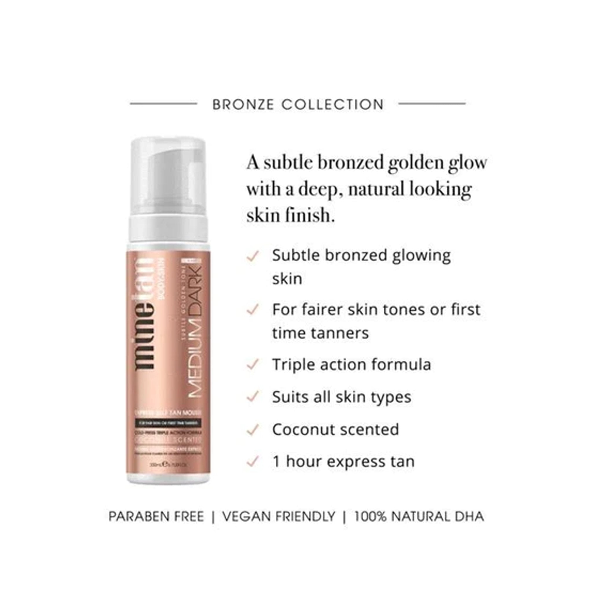 MineTan. Mousse Autobronzante Medium Dark - 200 ml - Concept C. Shop