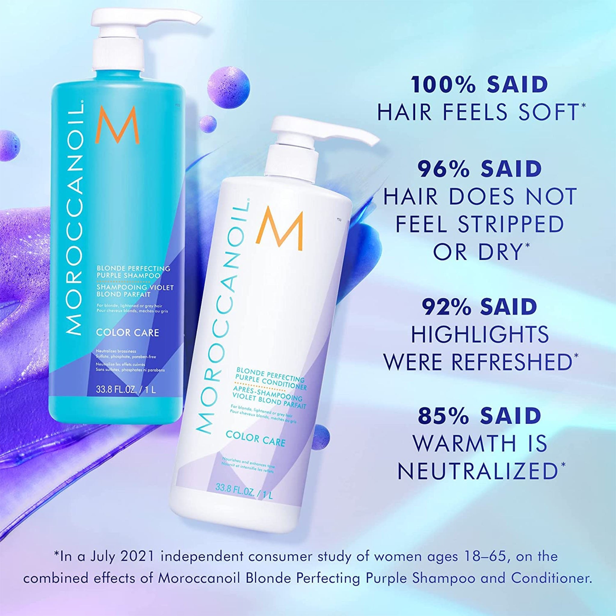 Moroccanoil. Shampoing Violet Blond Parfait Color Care - 1000 ml - Concept C. Shop
