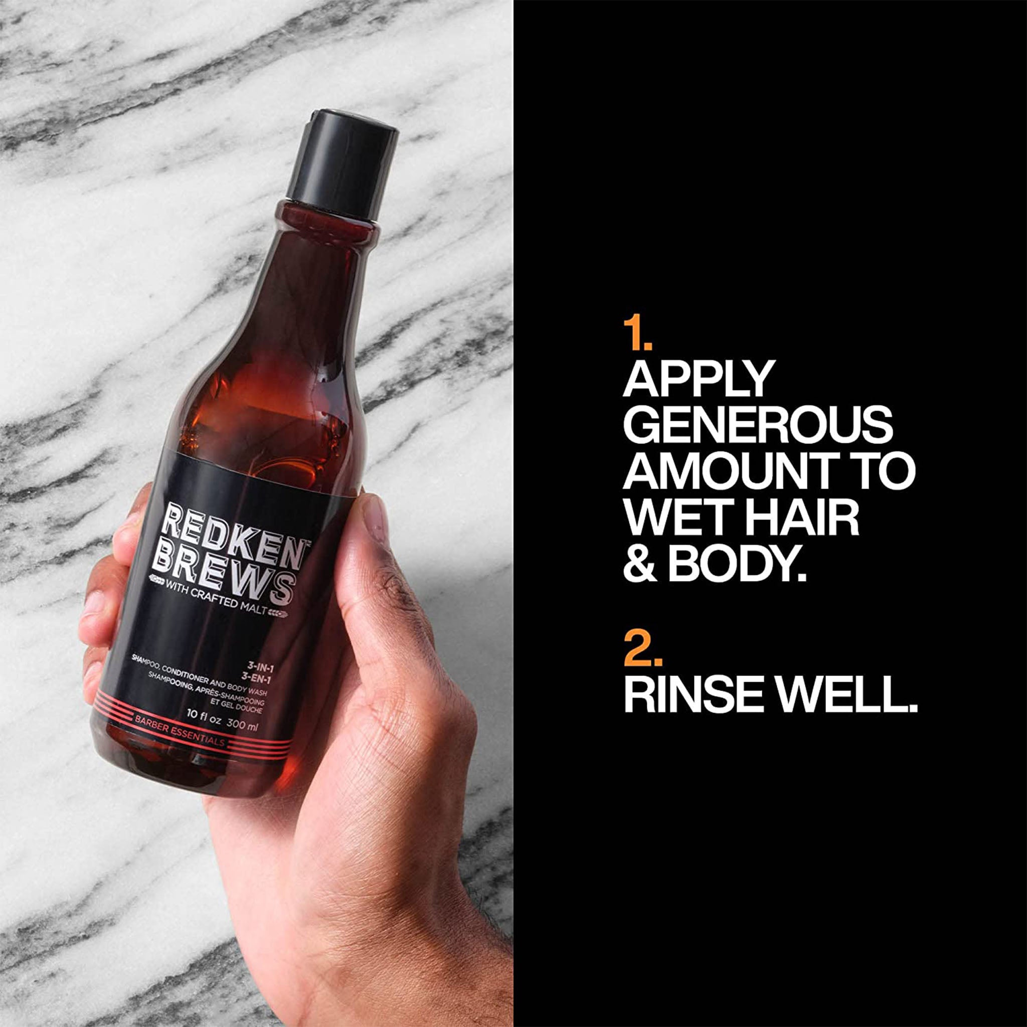 Redken Brews. 3-en-1 Shampoing. Revitalisant et Nettoyant - 300ml - Concept C. Shop