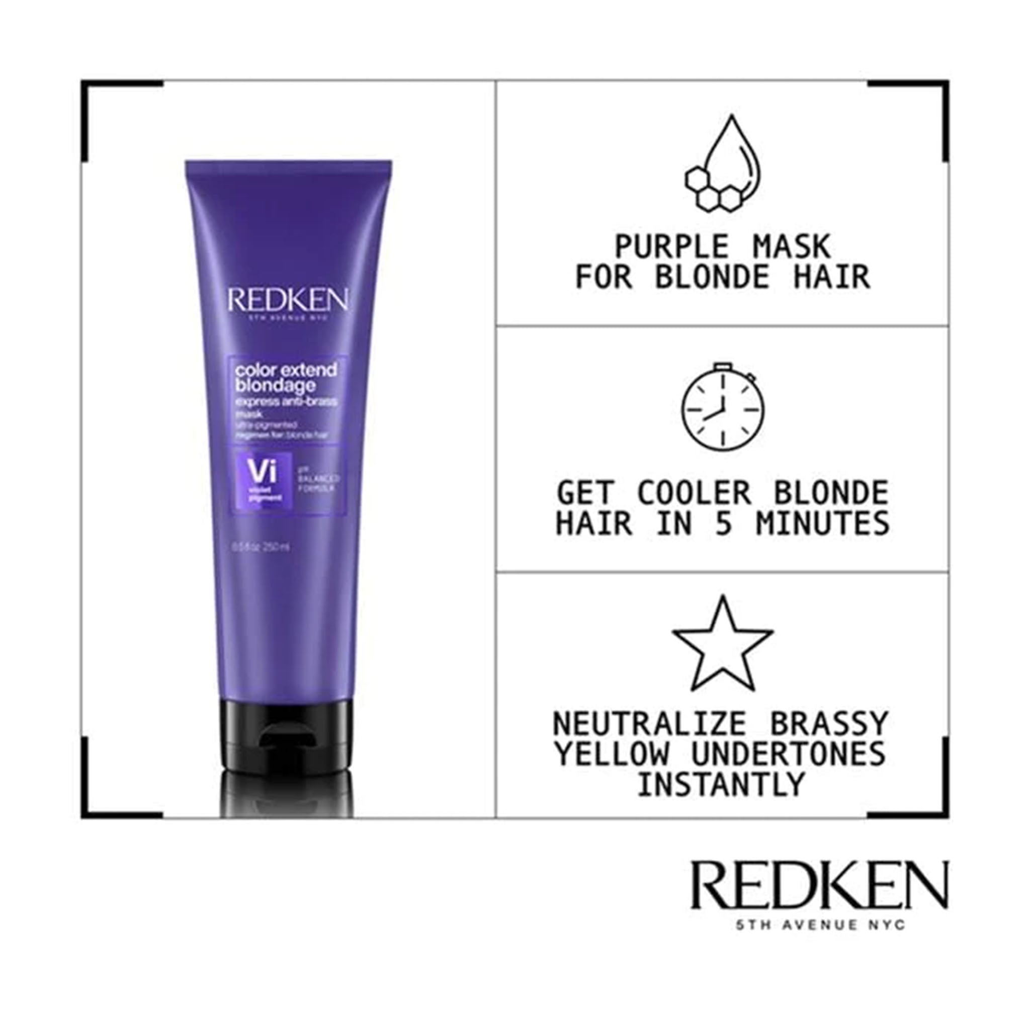 Redken. Masque Anti-Jaunissement Express Color Extend Blondage - 250ml - Concept C. Shop