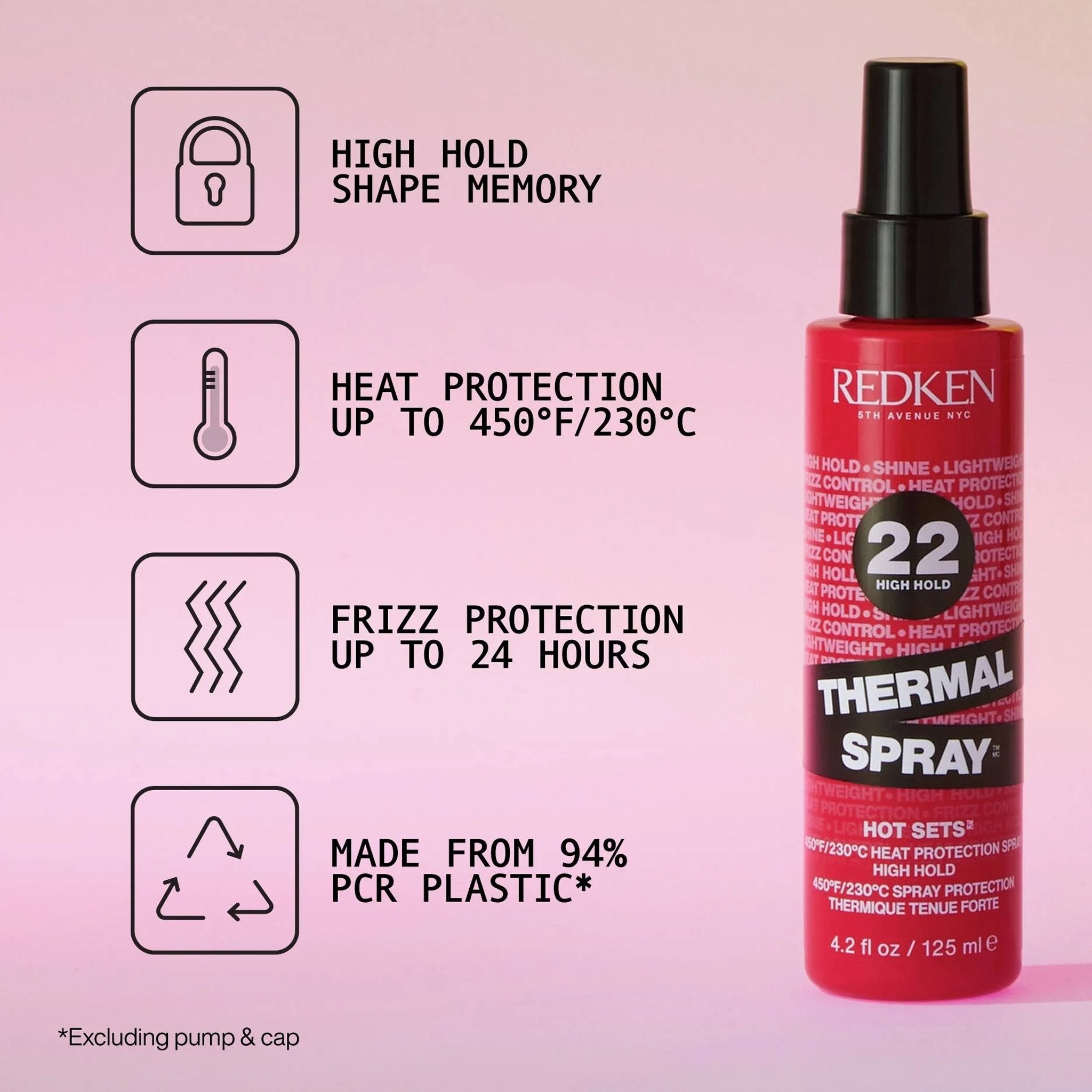 Redken. Spray Thermal Tenue Elevee Hight Hold 22 - 125ml - Concept C. Shop