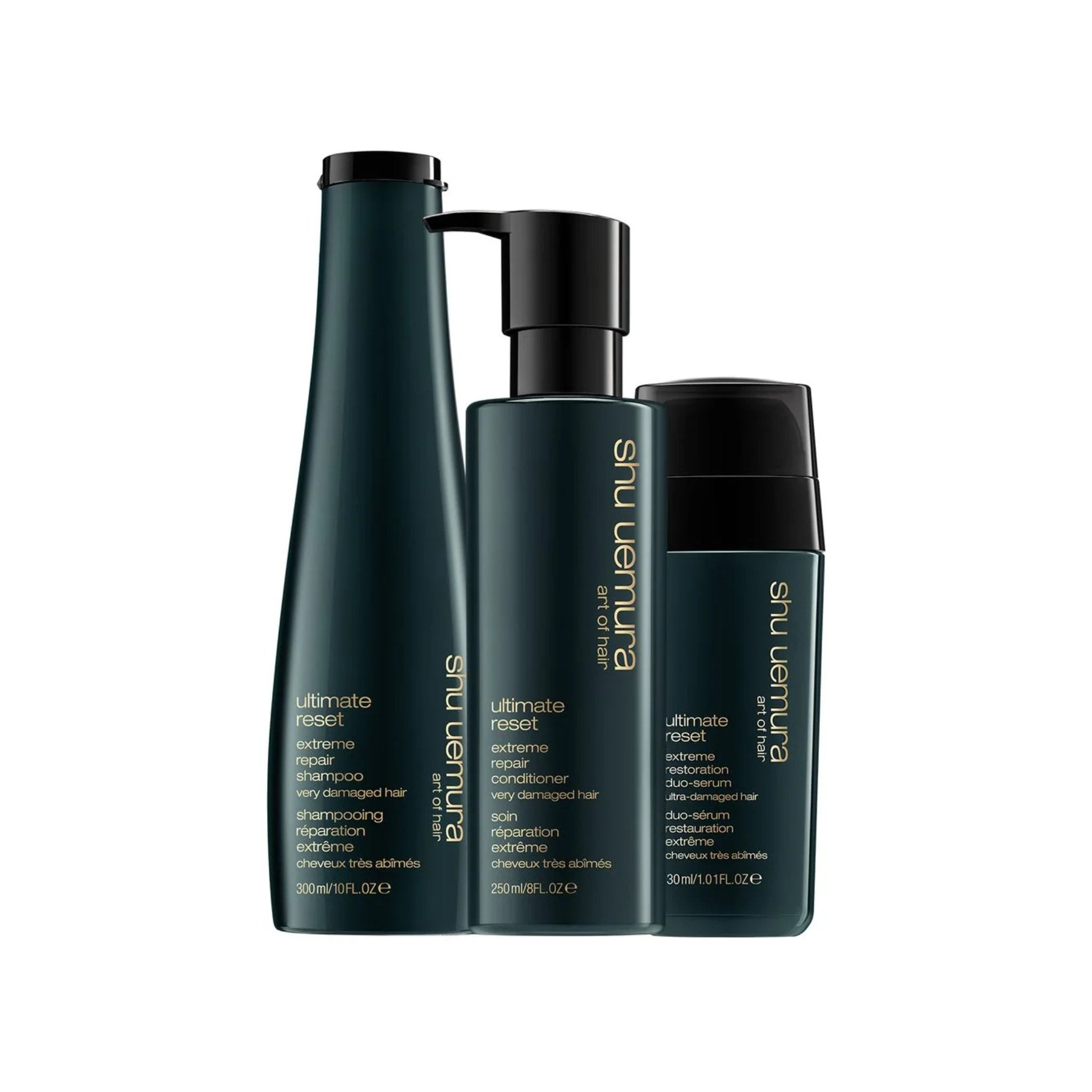Shu Uemura. Ultimate Reset Routine Réparatrice Pour les Cheveux Très Abîmés Fins à Moyens - Concept C. Shop