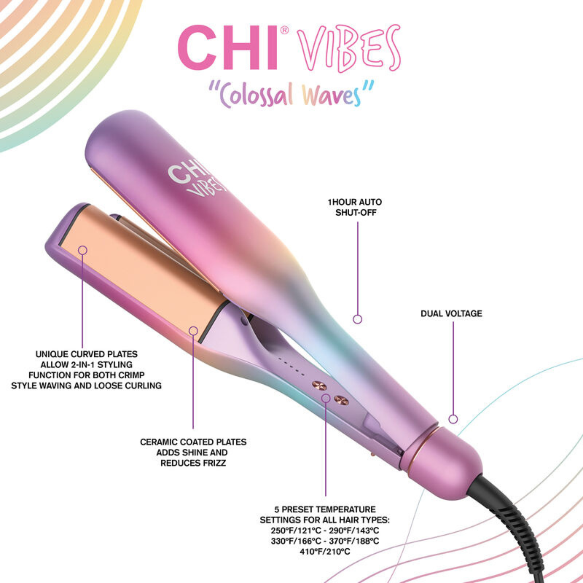 CHI. Vibes Colossal Waves Fer à Onduler - 2 1/2 po