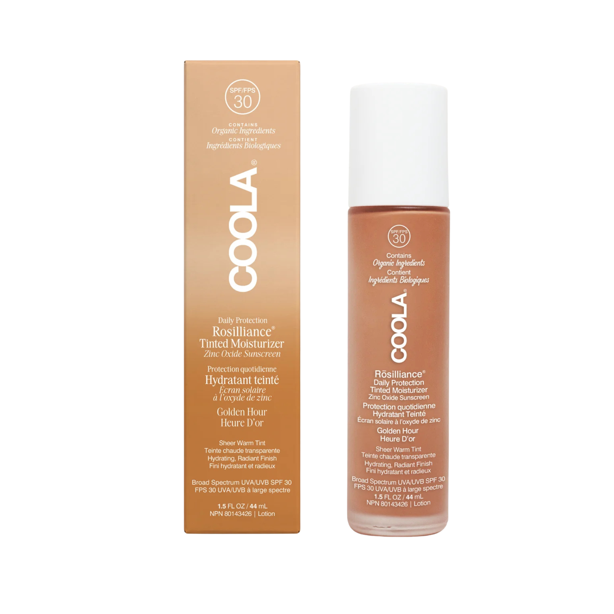 Coola. Hydratant Teinté Rosilliance l'Heure d'Or FPS 30 - 44 ml