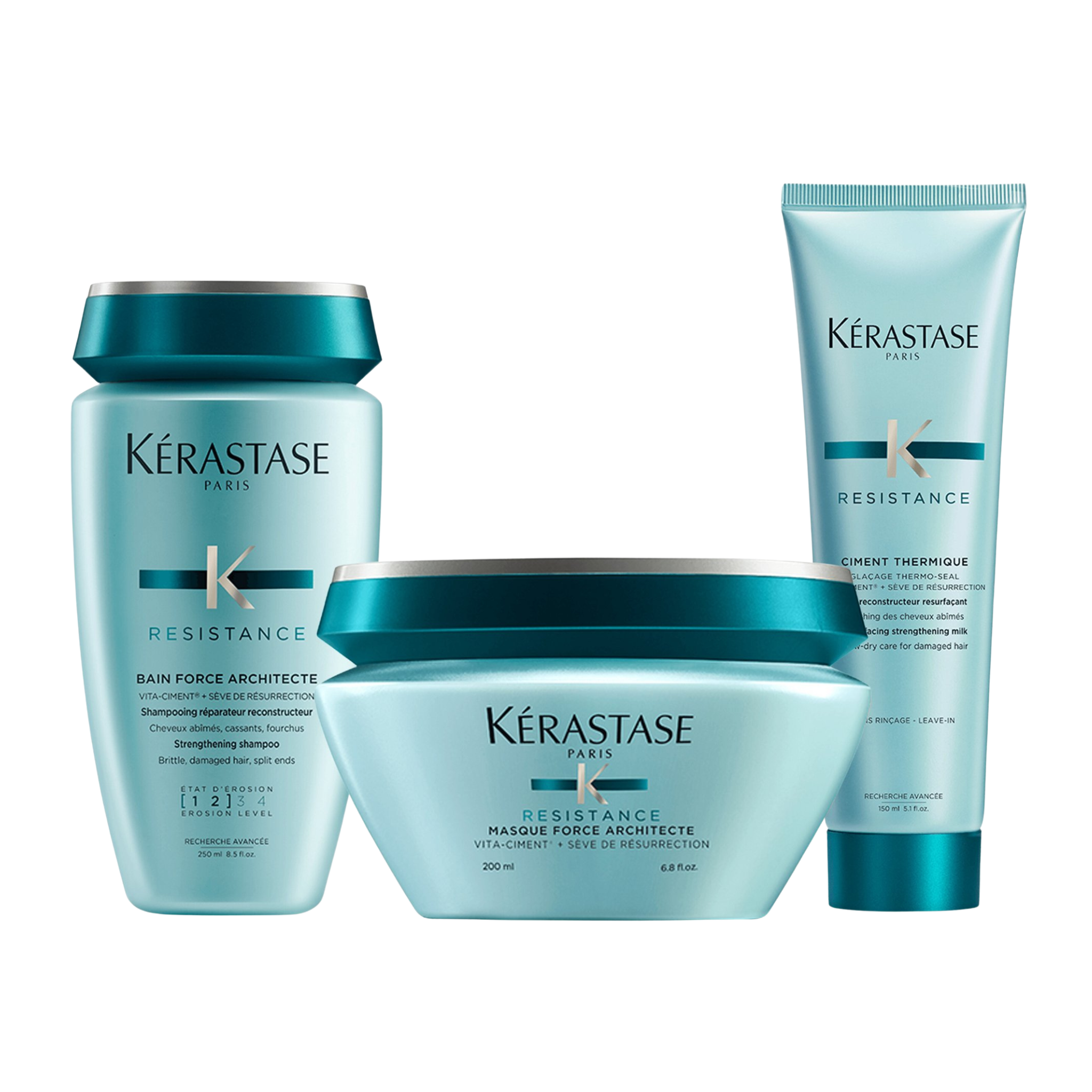 Kérastase. Resistance Force Architecte Routine Réparatrice pour Cheveux Épais Abîmés