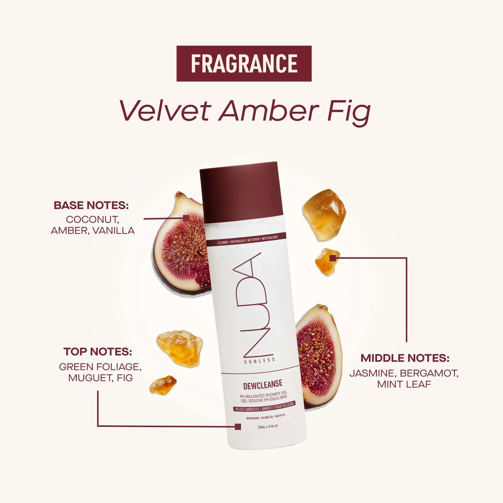 Nuda. Gel Douche au PH Équilibré DewCleanse - 250 ml