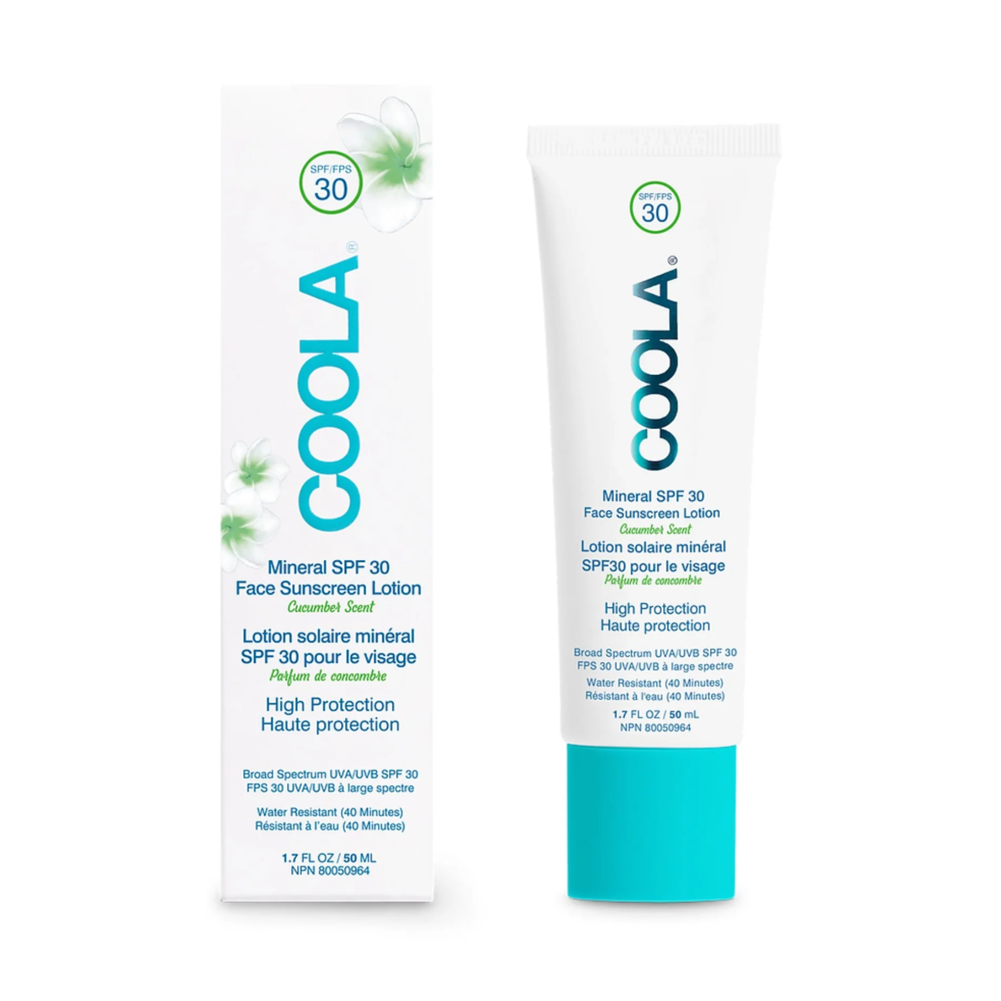 Coola. Crème Solaire Minérale pour le Visage Concombre FPS 30 - 50 ml