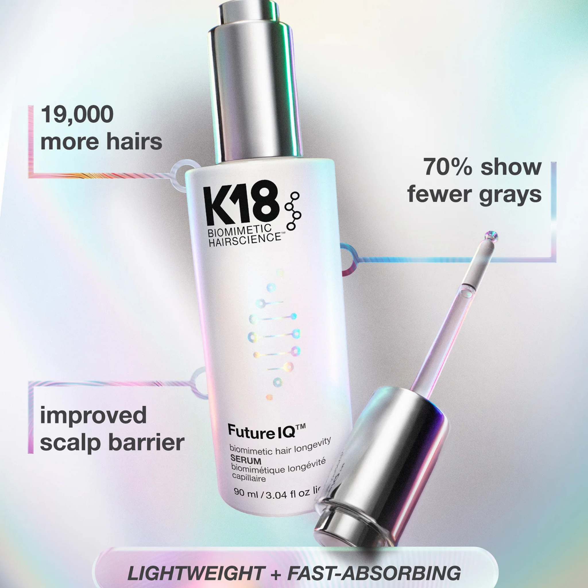 K18. Sérum Biomimétique Longévité Capillaire Future IQ - 90 ml