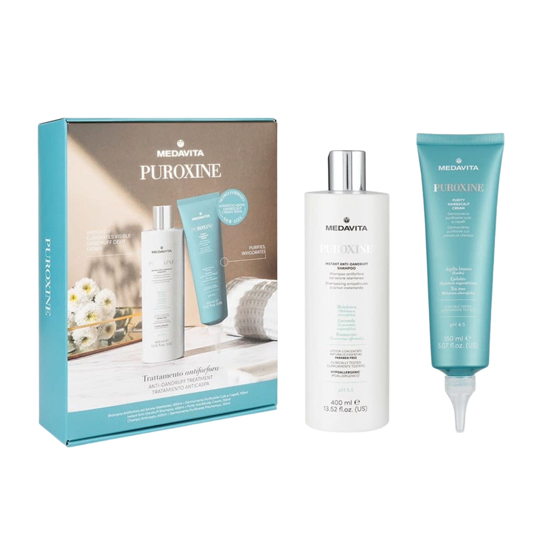Medavita. Puroxine Duo Set - Anti-Dandruff Routine