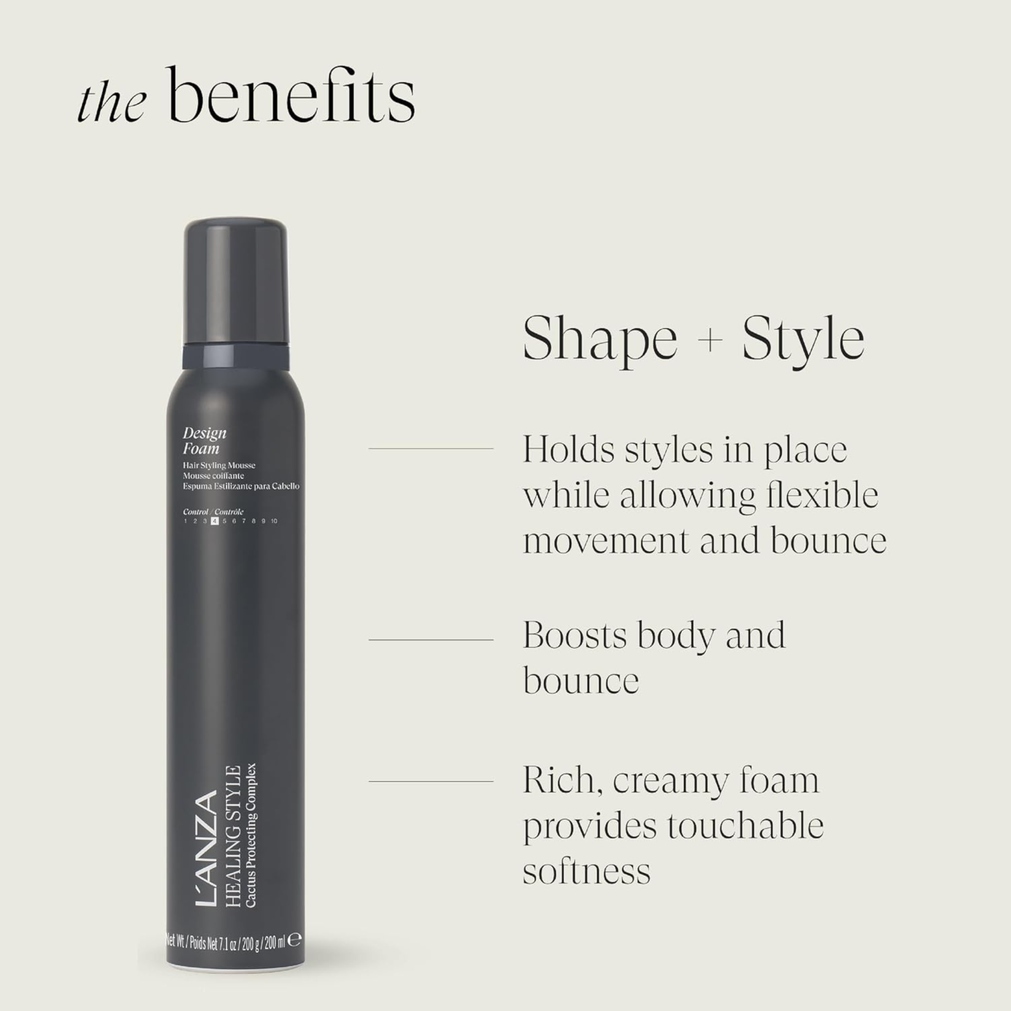 L'Anza. Healing Style Mousse Coiffante Design Foam - 200 ml