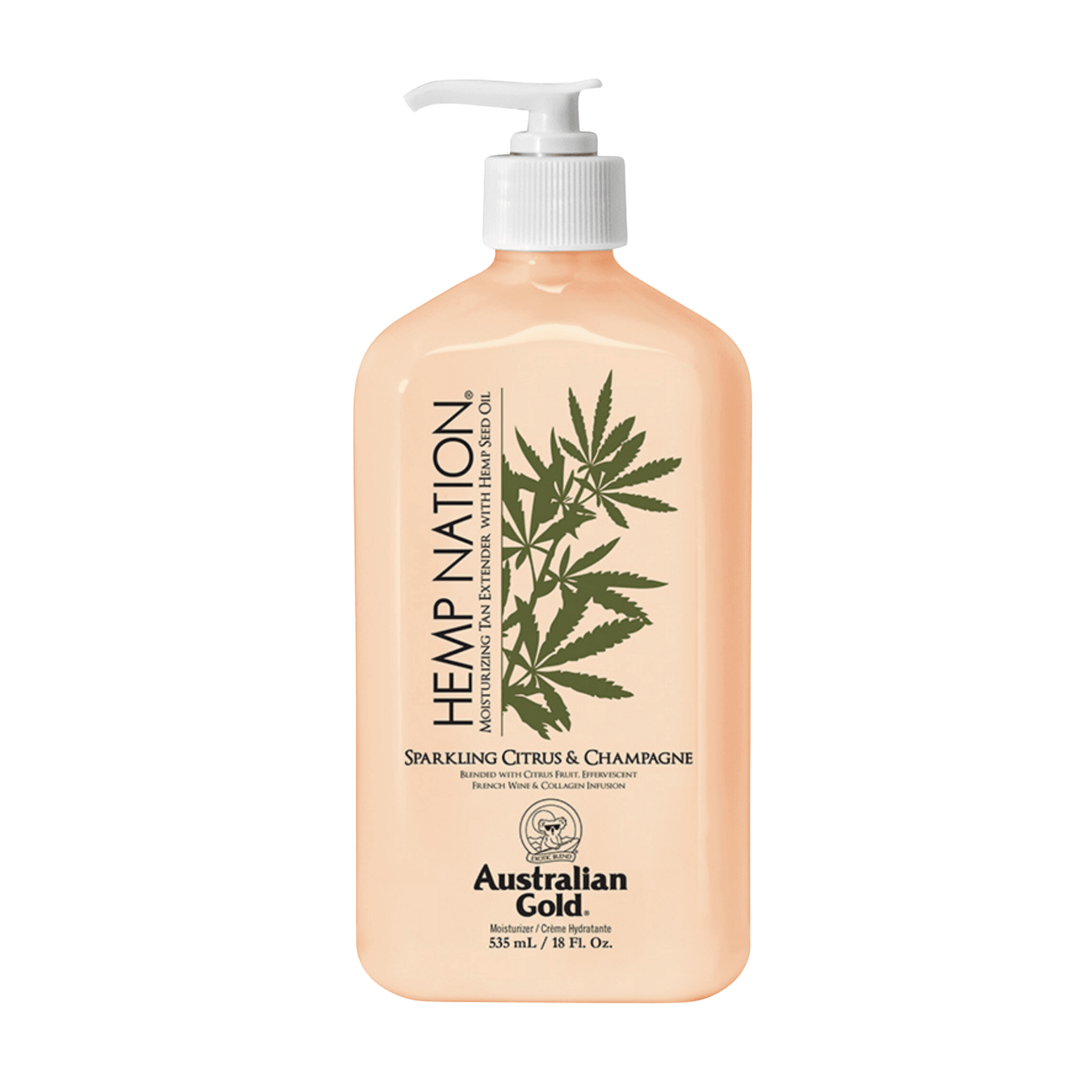 Australian Gold. Hemp Nation Prolongateur de Bronzage Champagne et Agrumes Pétillants - 535 ml