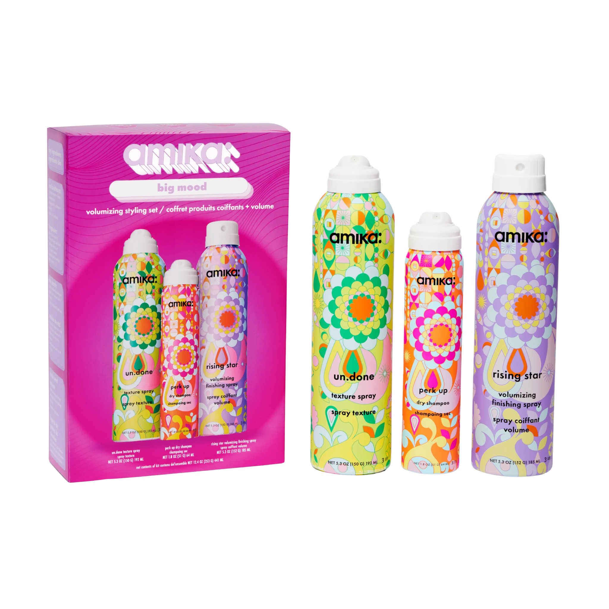 Amika. Coffret Des Fêtes Big Mood - Produits Coiffants et Volume