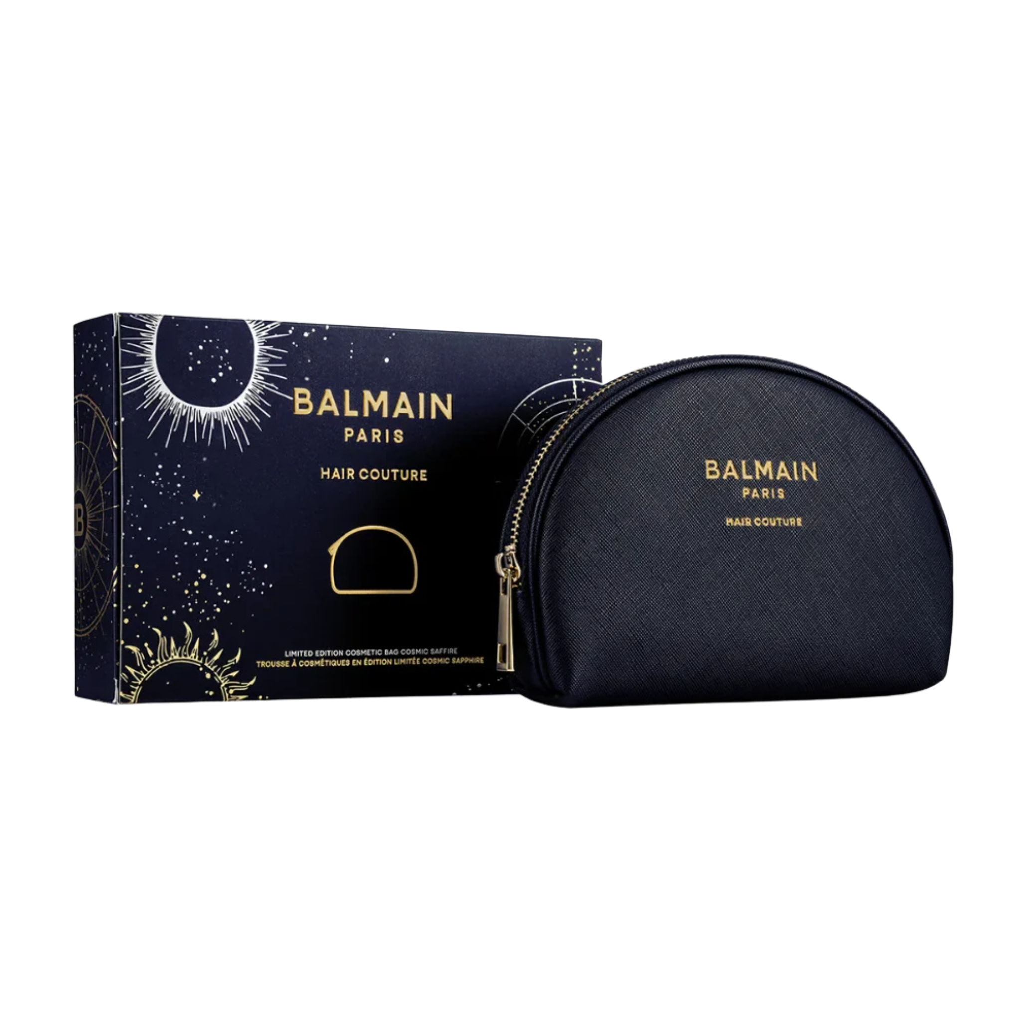 Gift with Purchase - Balmain. Cosmic Sapphire Cosmetic Bag - Limited Edition