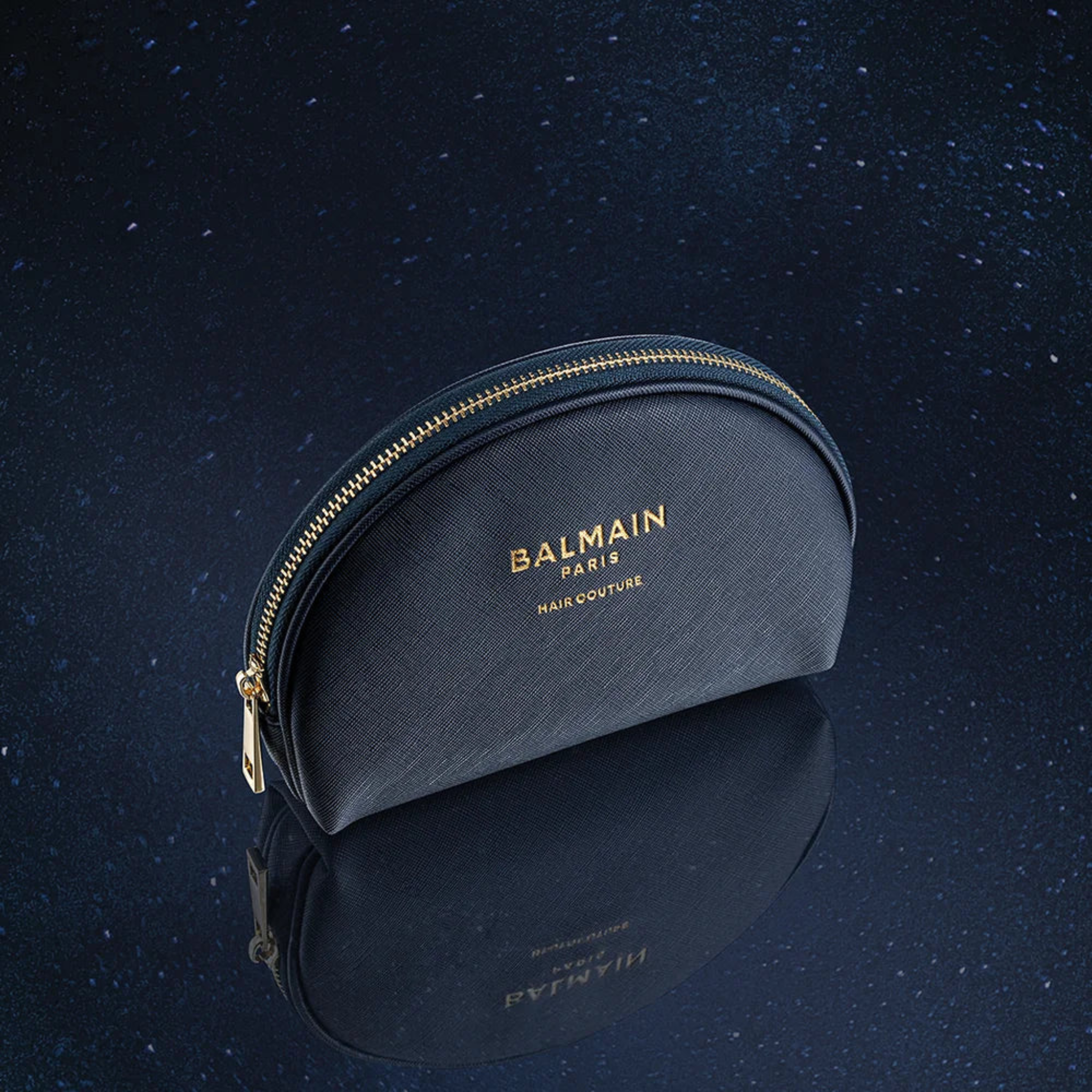 Gift with Purchase - Balmain. Cosmic Sapphire Cosmetic Bag - Limited Edition