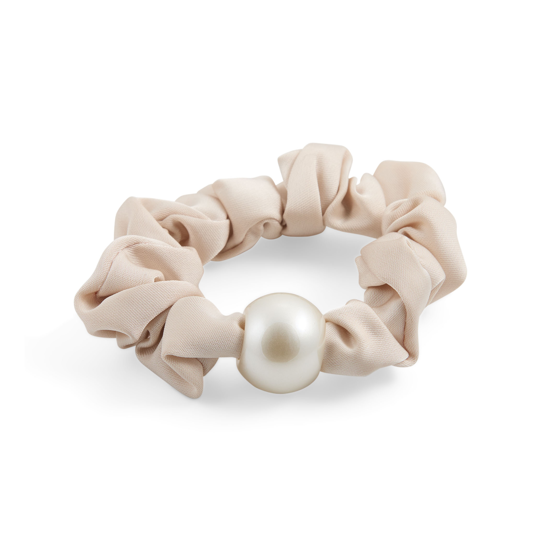 Concept C. Scrunchie with Pearl - Beige