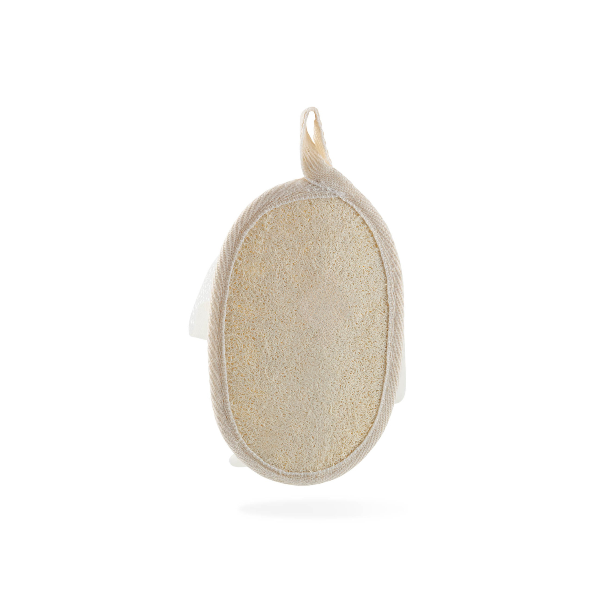 Concept C. 2-in-1 Bath Accessory - Powder Puff and Exfoliating Sponge - Beige