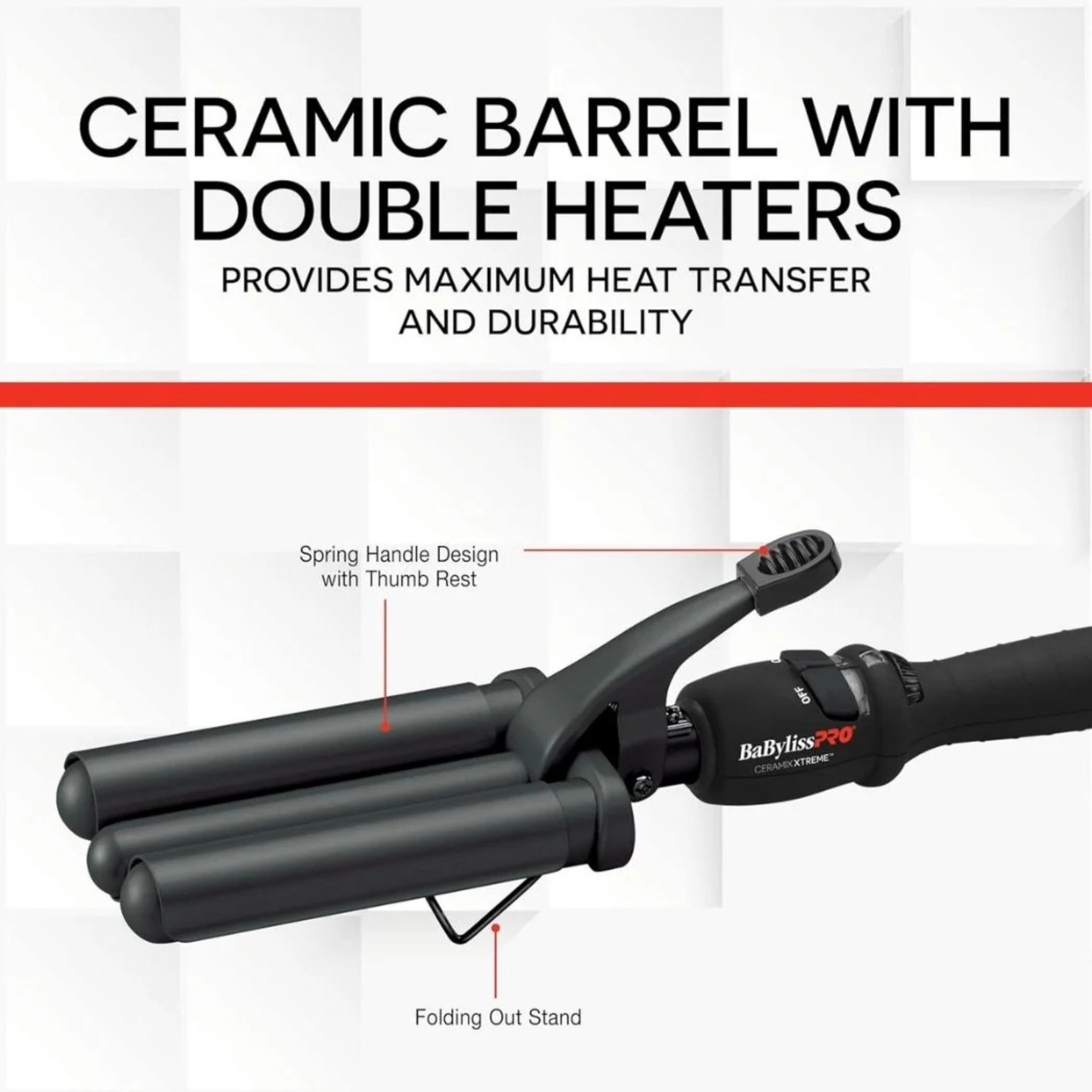 Babyliss. Fer à Onduler à Trois Barils en Céramique Ceramix Xtreme - 7/8 po