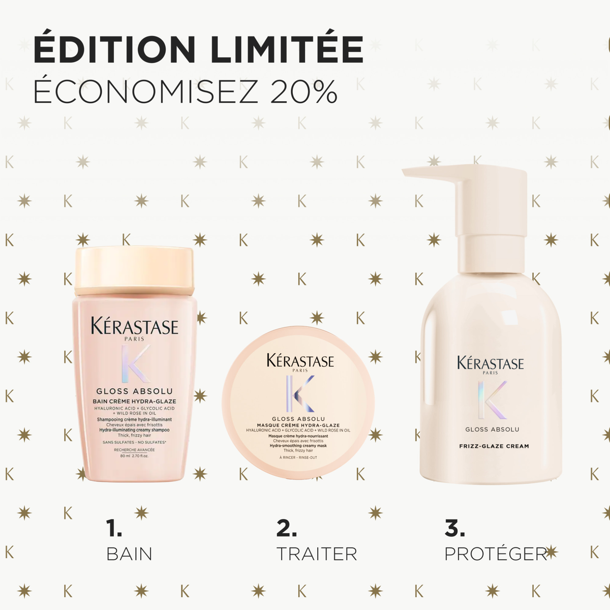 Kérastase. Coffret Des Fêtes - Gloss Absolu Format Voyage et Crème