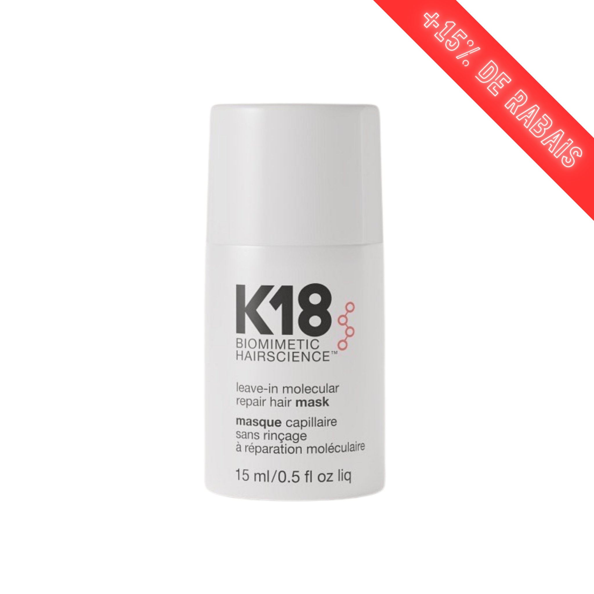 K18. Masque Sans Rinçage à Réparation Moleculaire - 15 ml (en solde)