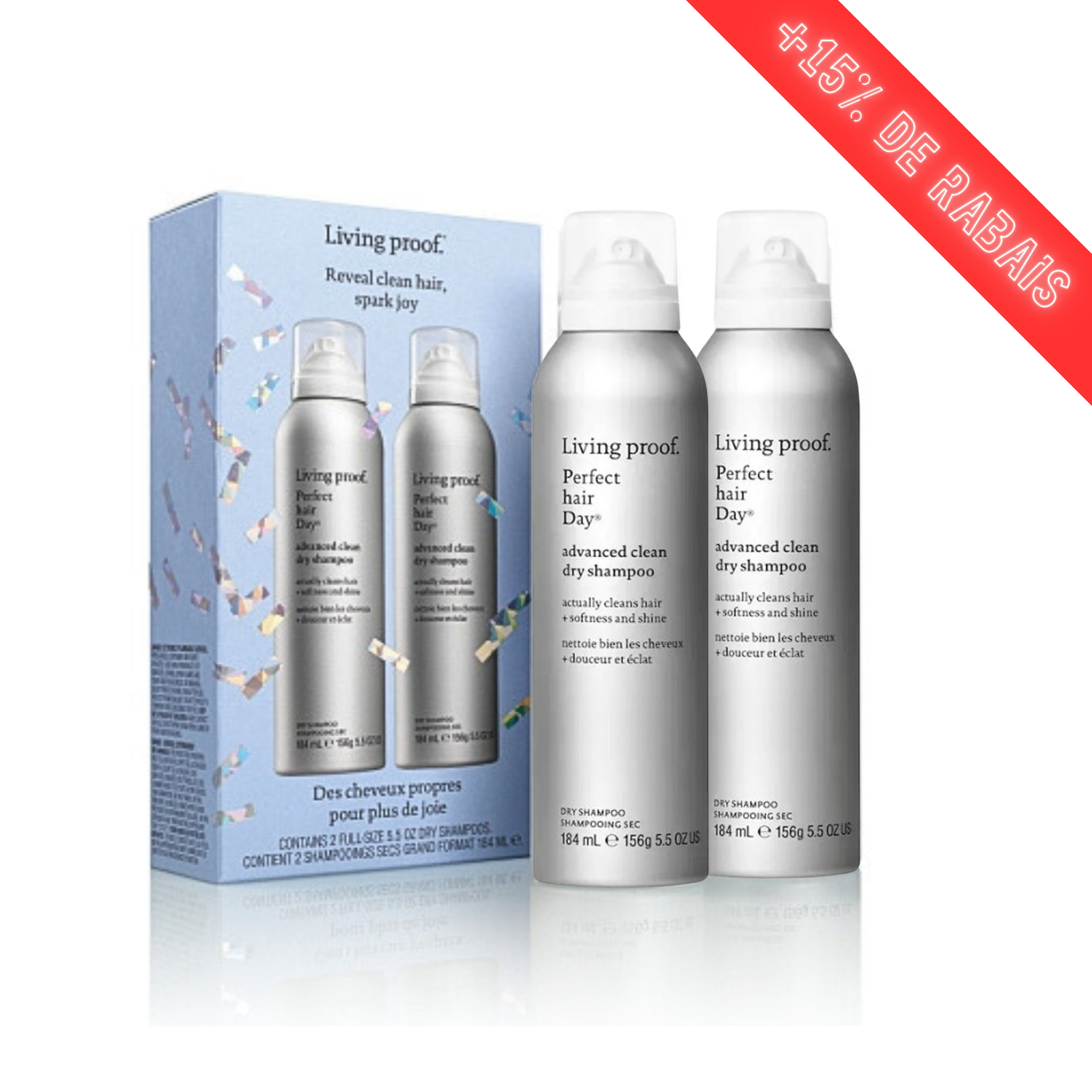 Living Proof. Coffret Duo des Fêtes Shampoing Sec Advanced Perfect Hair Day (en solde)