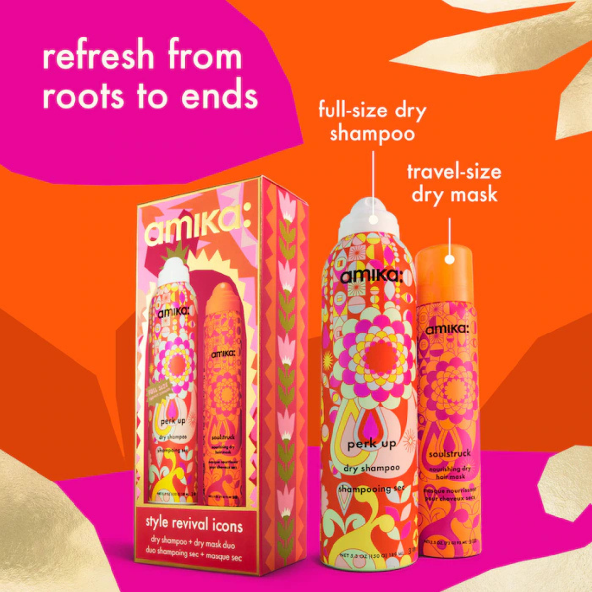 Amika. Coffret Des Fêtes - Style Revival Icons Shampoing Sec - Concept C. Shop