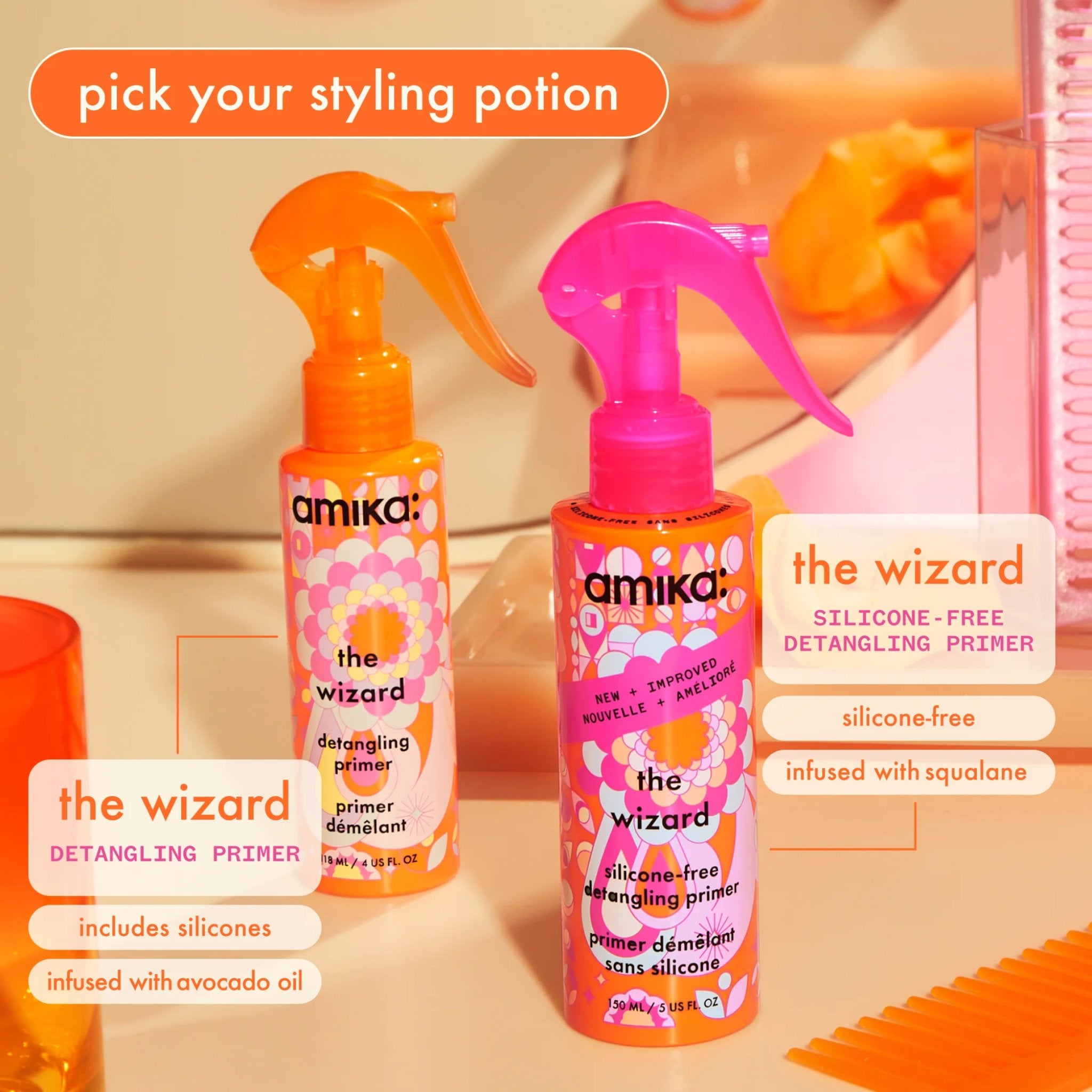 Amika. Primer Démêlant sans silicone The Wizard - 150 ml - Concept C. Shop