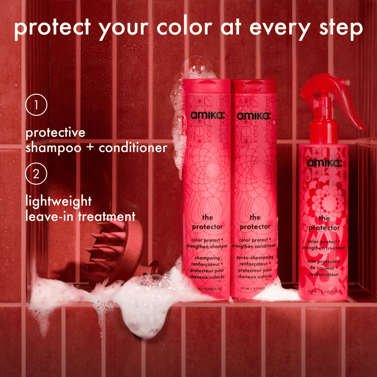 Amika. Revitalisant Renforçateur Et Protecteur Pour Cheveux Colorés The Protector - 275 ml - Concept C. Shop