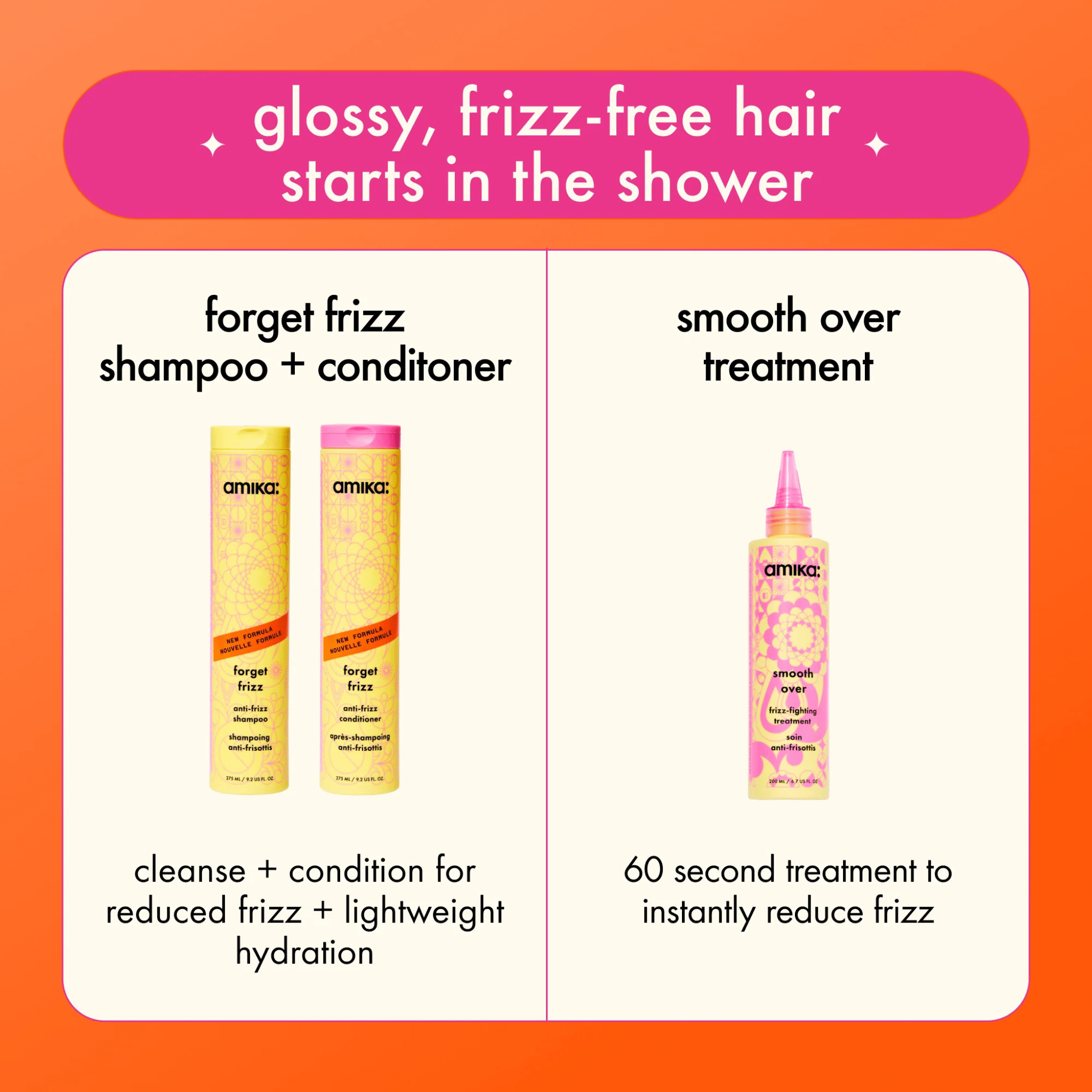 Amika. Shampoing Anti - Frisottis Forget Frizz - 1000 ml - Concept C. Shop