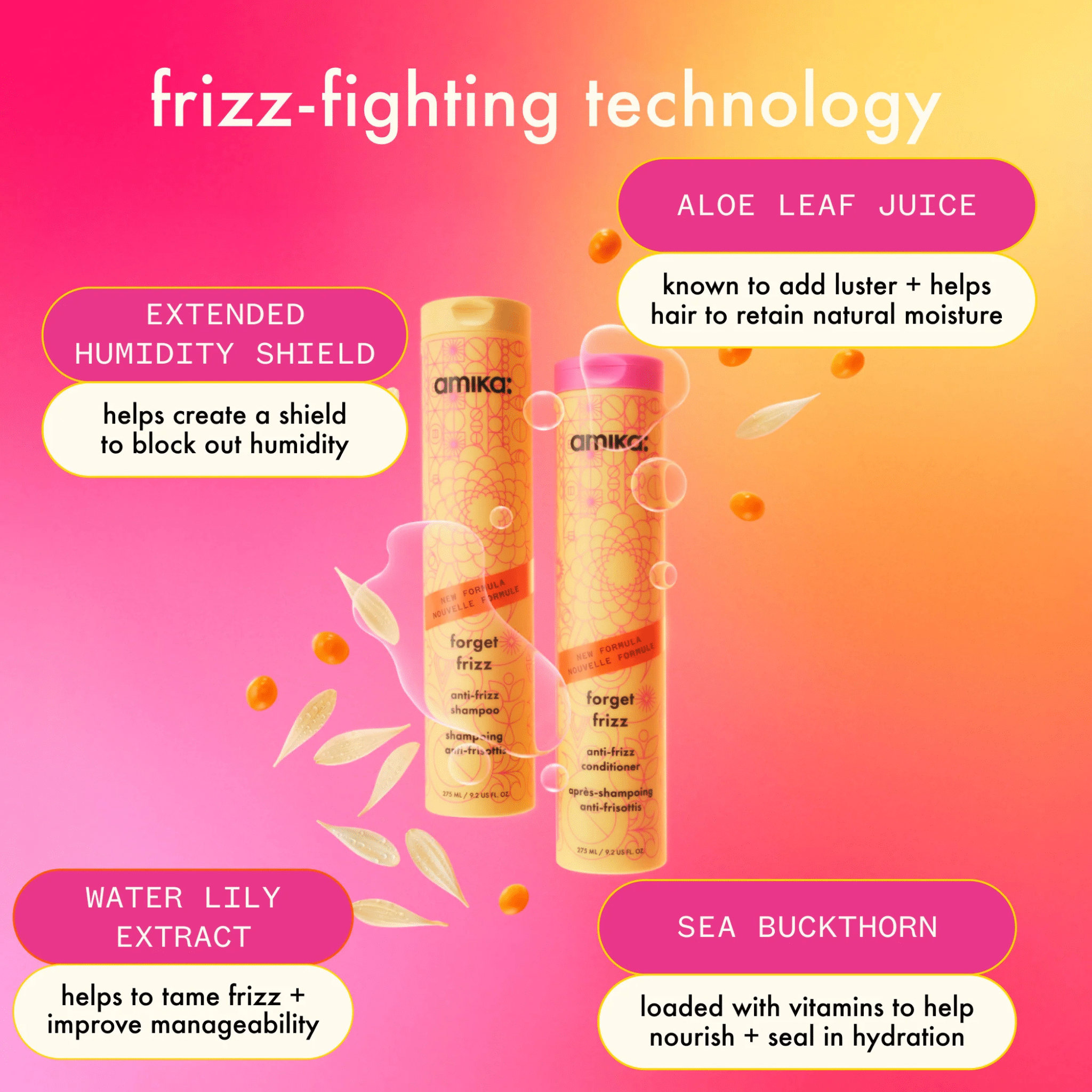 Amika. Shampoing Anti - Frisottis Forget Frizz - 1000 ml - Concept C. Shop