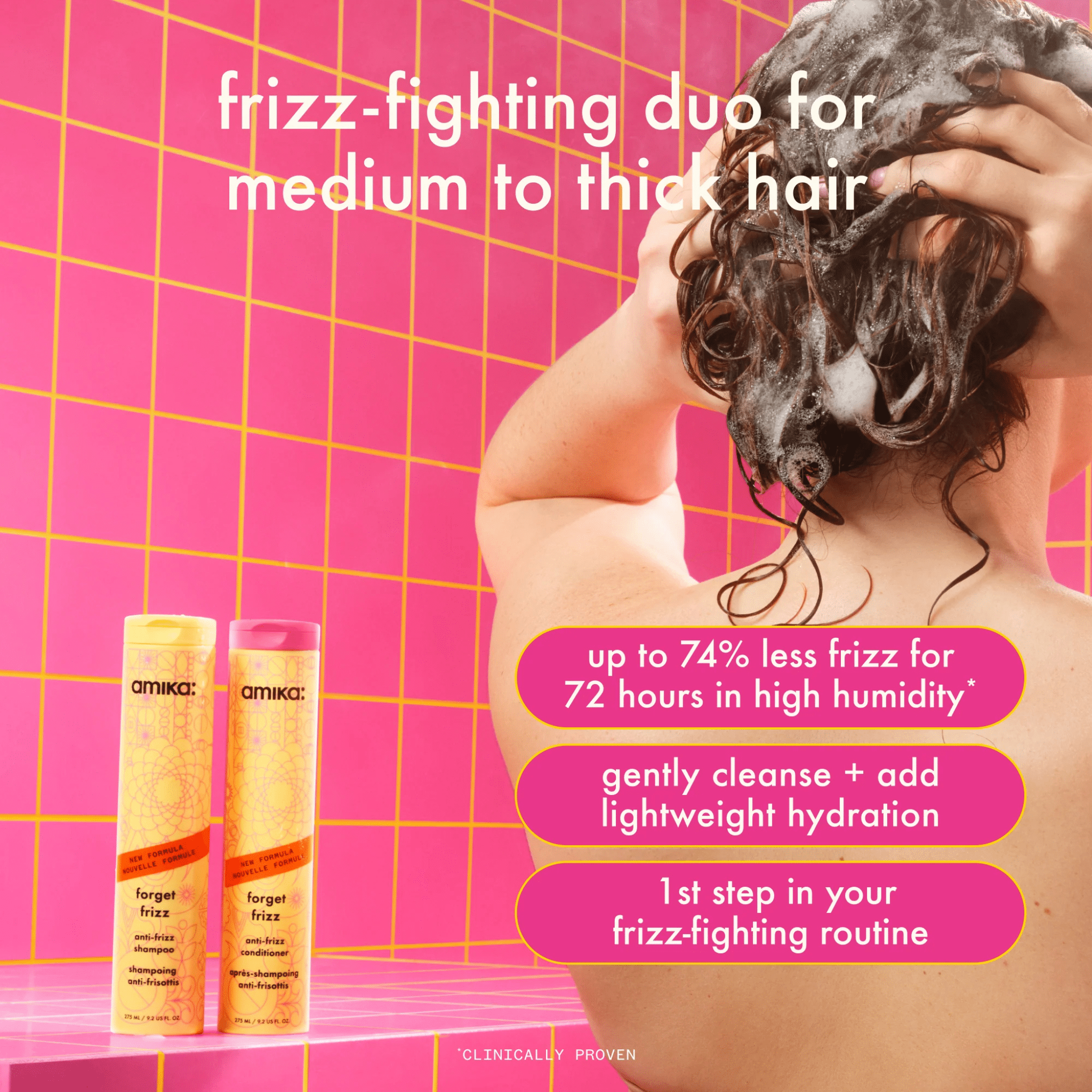Amika. Shampoing Anti - Frisottis Forget Frizz - 1000 ml - Concept C. Shop