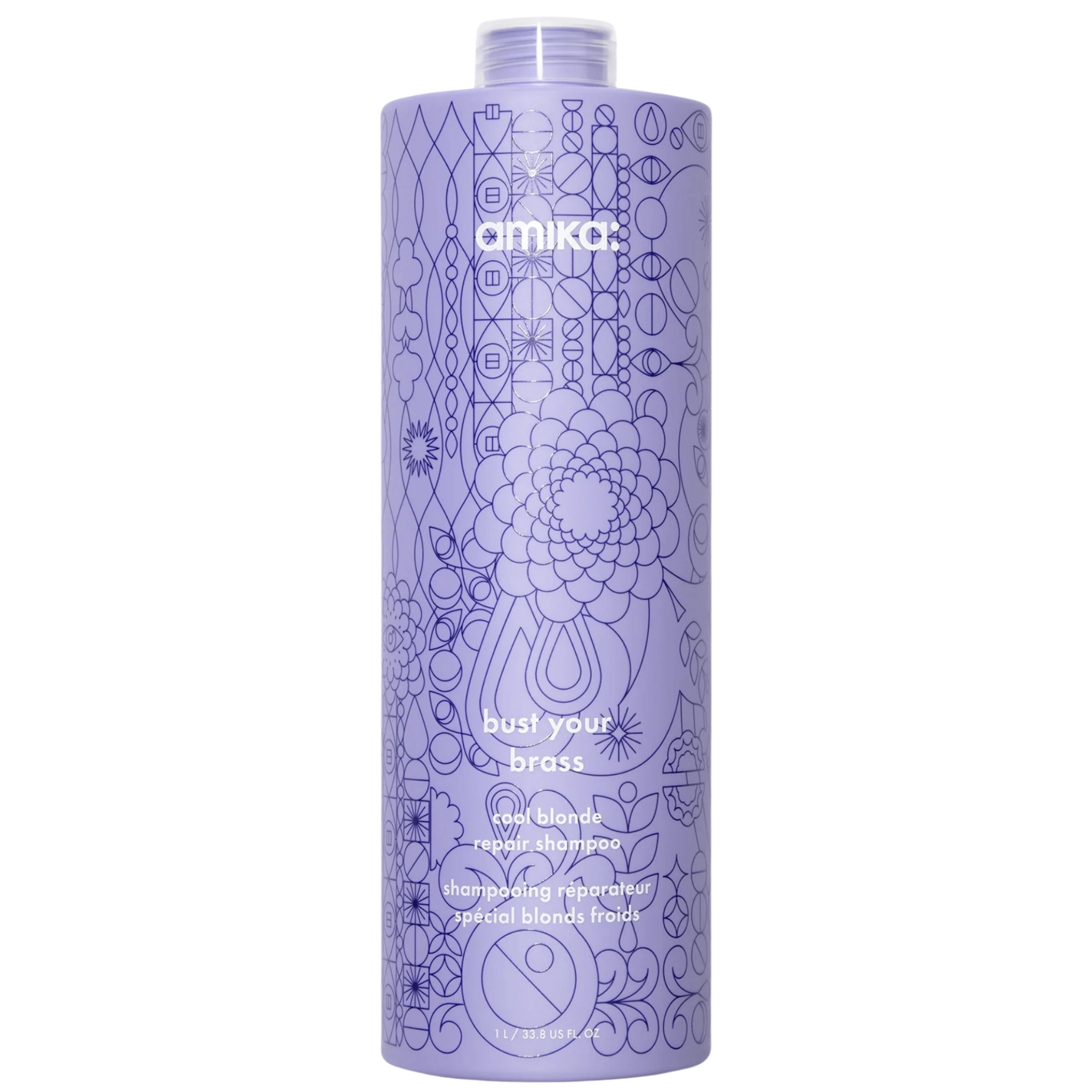 Amika. Shampoing Réparateur Blond Froid Bust Your Brass - 1000 ml - Concept C. Shop