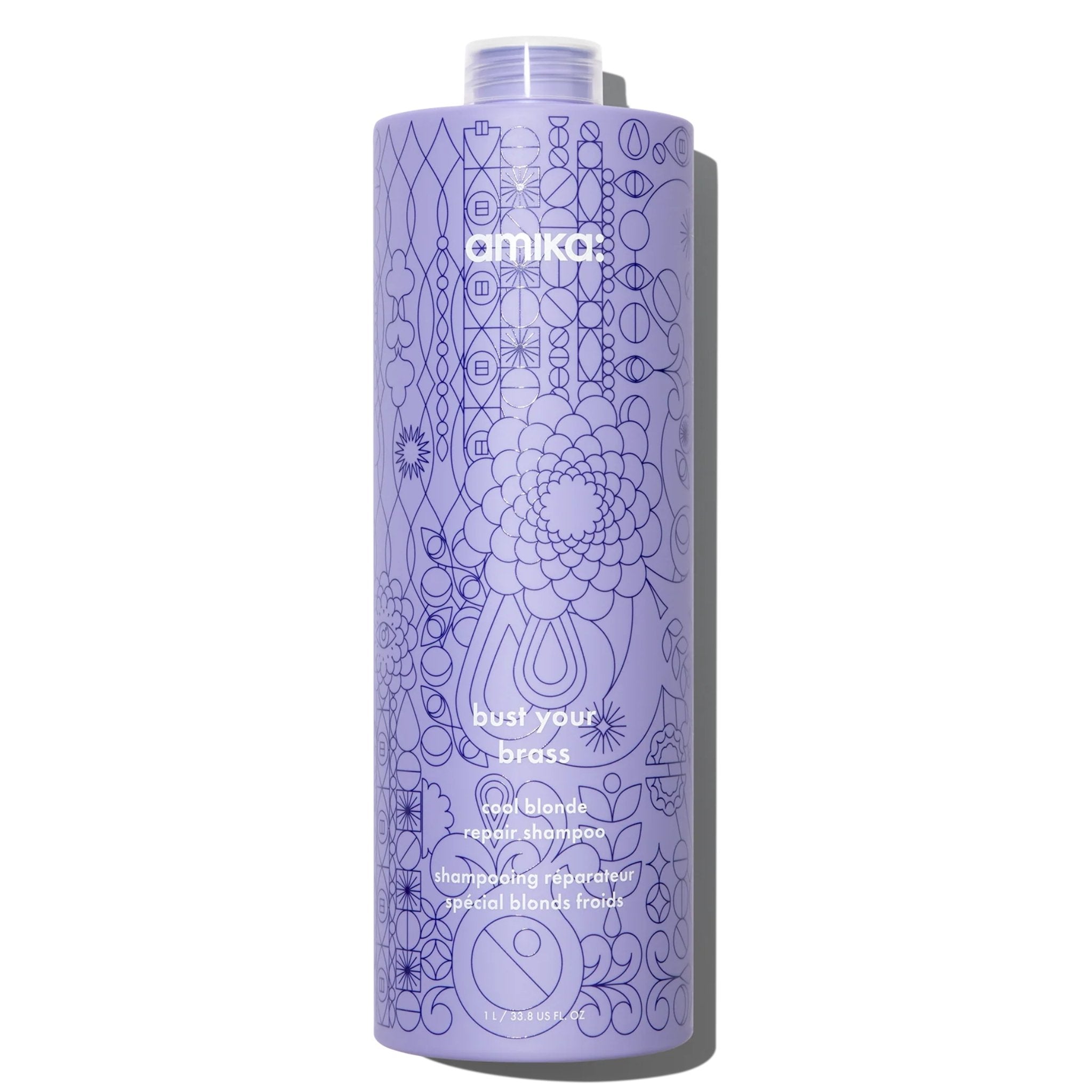 Amika. Shampoing Réparateur Blond Froid Bust Your Brass - 1000 ml - Concept C. Shop