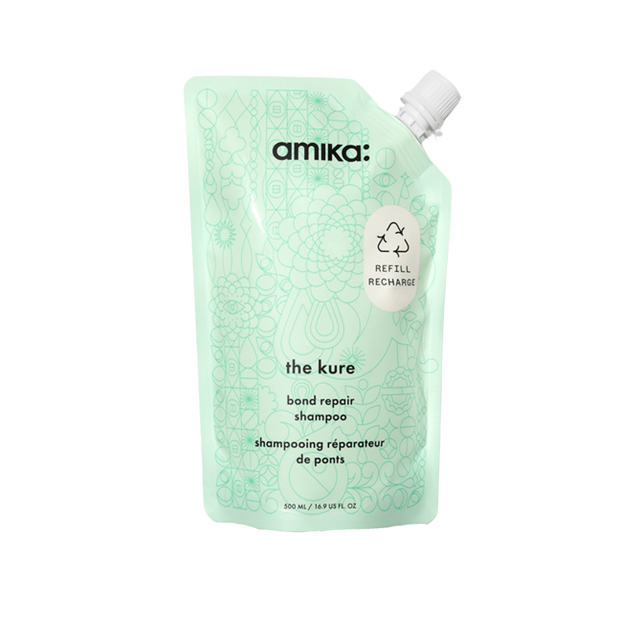 Amika. Shampoing Réparateur The Kure (recharge) - 500 ml - Concept C. Shop