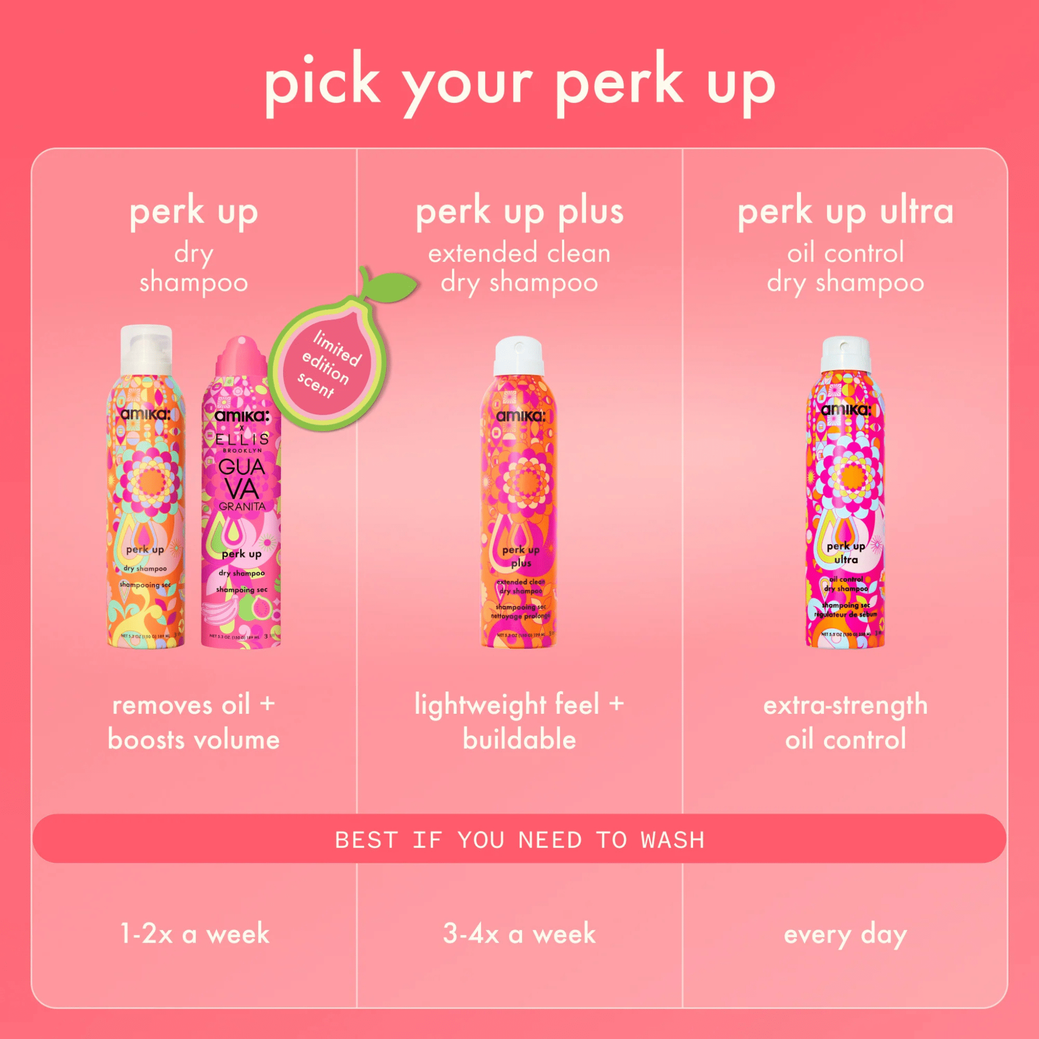 Amika. Shampoing Sec Perk Up Édition Limitée - Guava Granita - 189 ml - Concept C. Shop