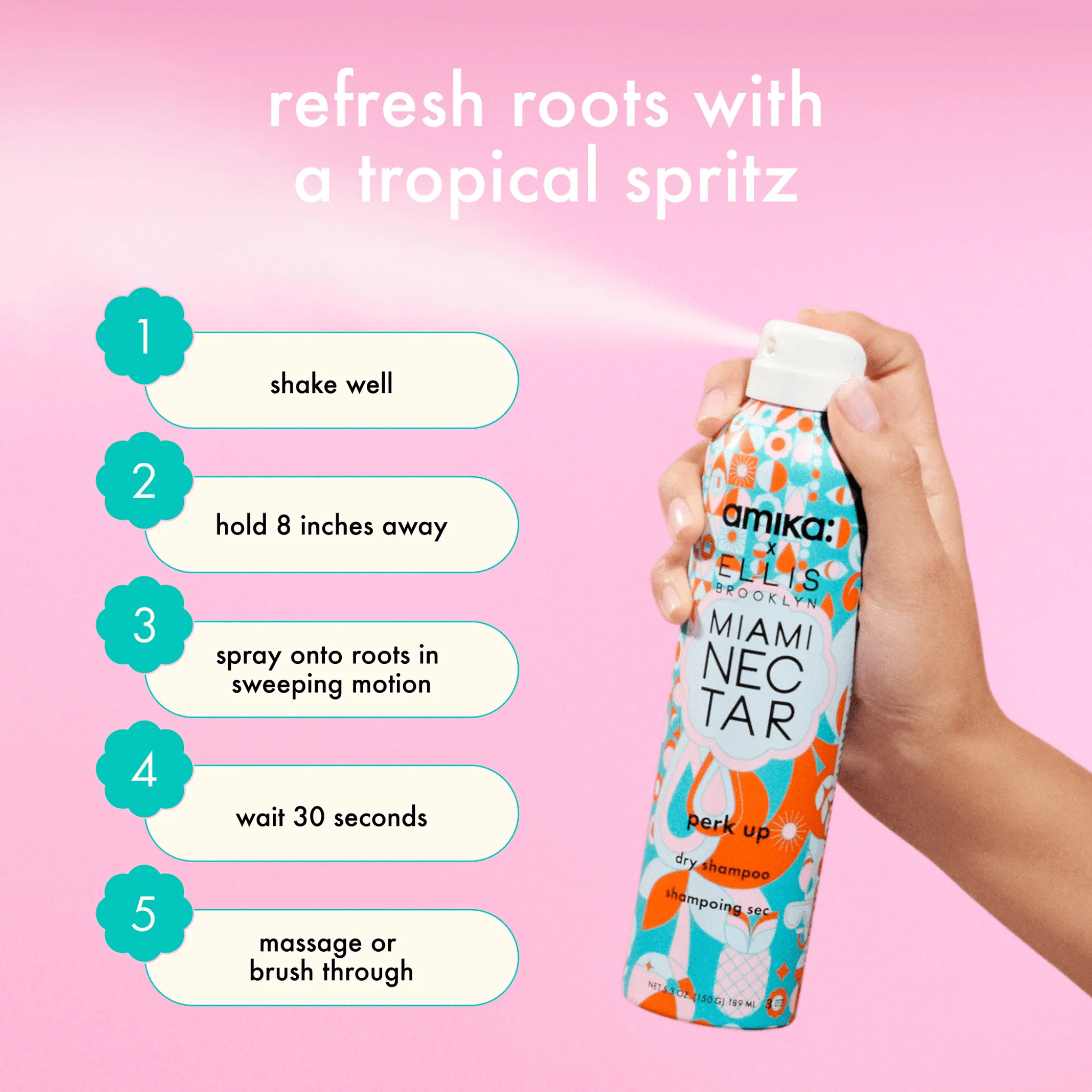 Amika. Shampoing Sec Perk Up Miami Nectar - 189 ml - Concept C. Shop