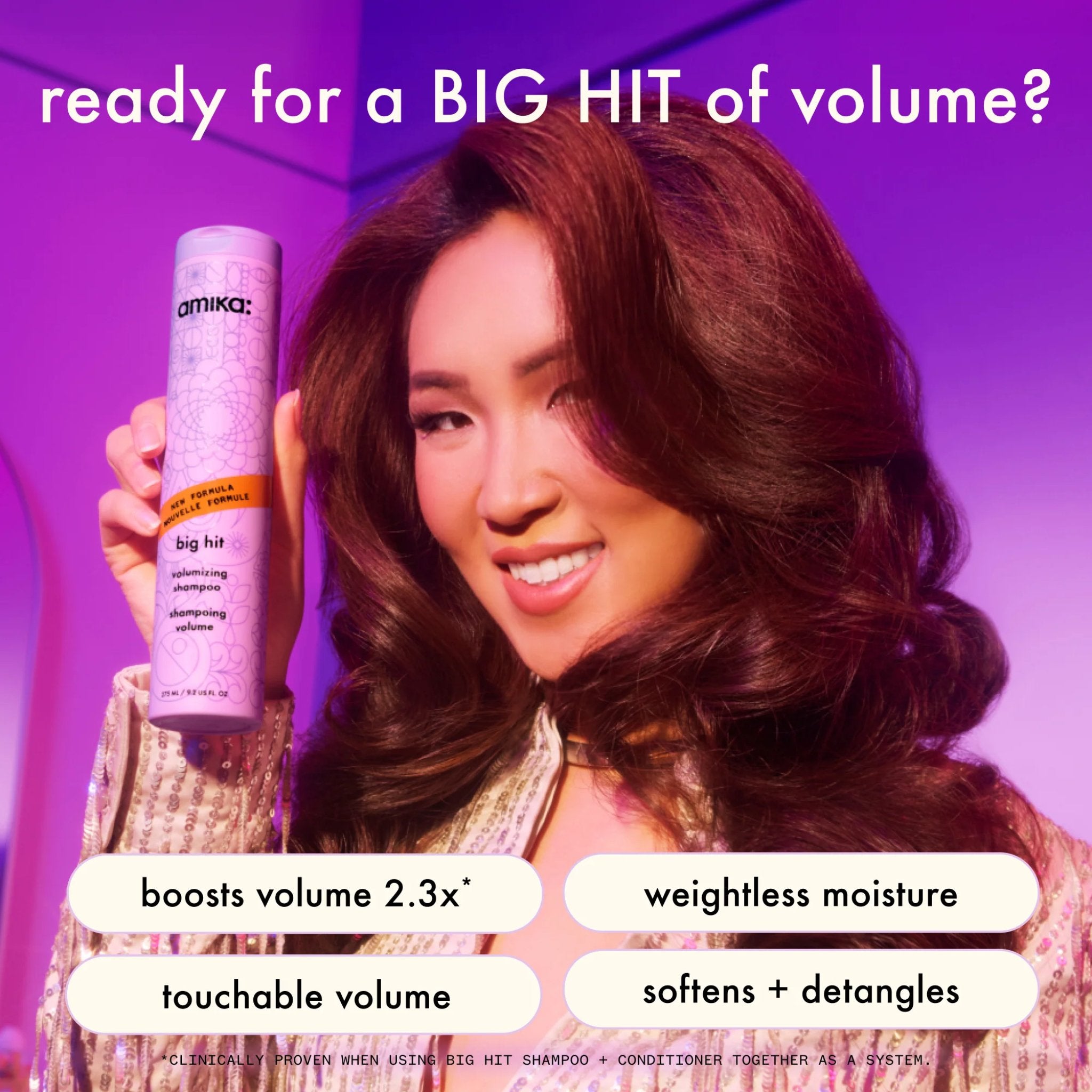 Amika. Shampoing Volume Big Hit - 1000 ml - Concept C. Shop