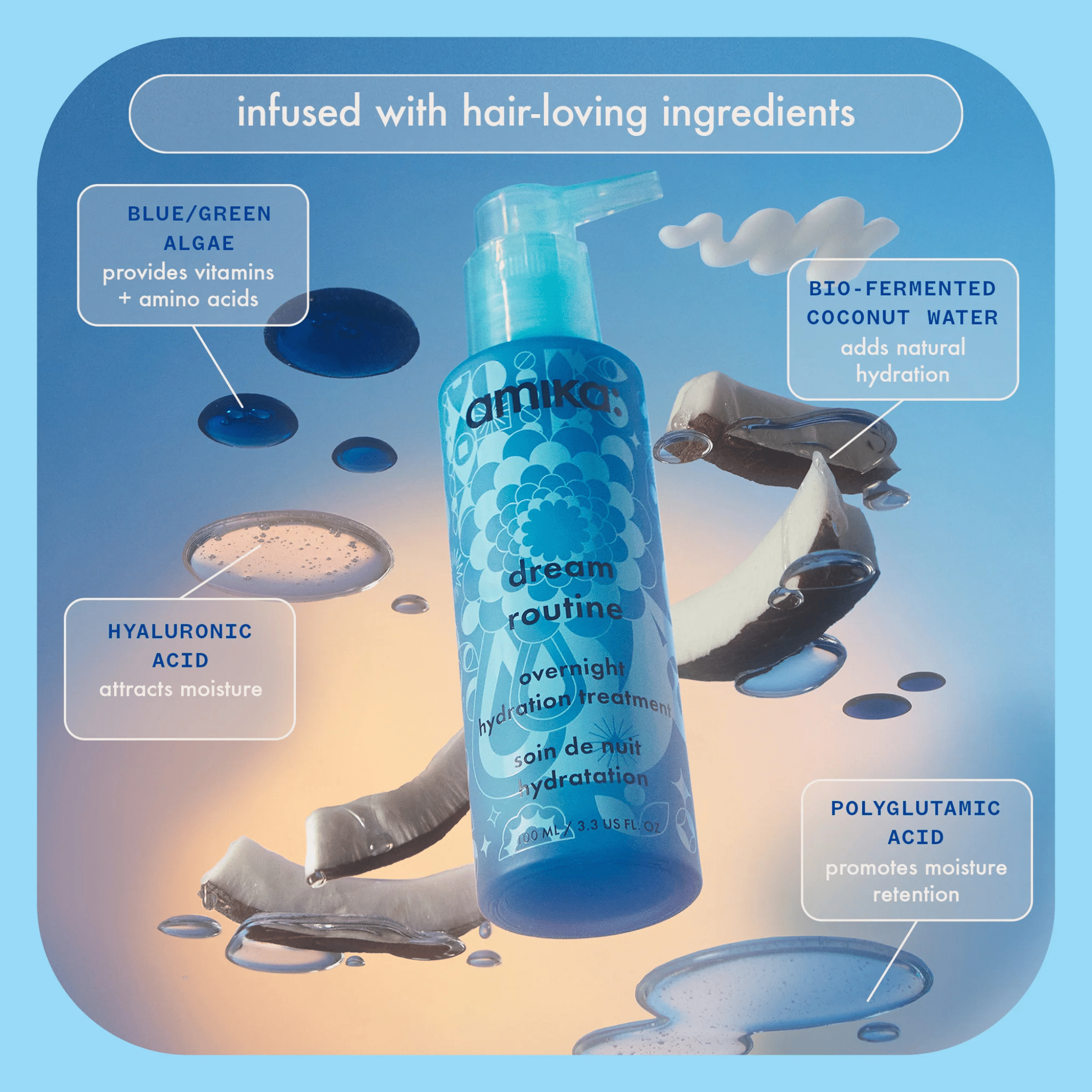 Amika. Soin de Nuit Hydratation Dream Routine - 100 ml - Concept C. Shop