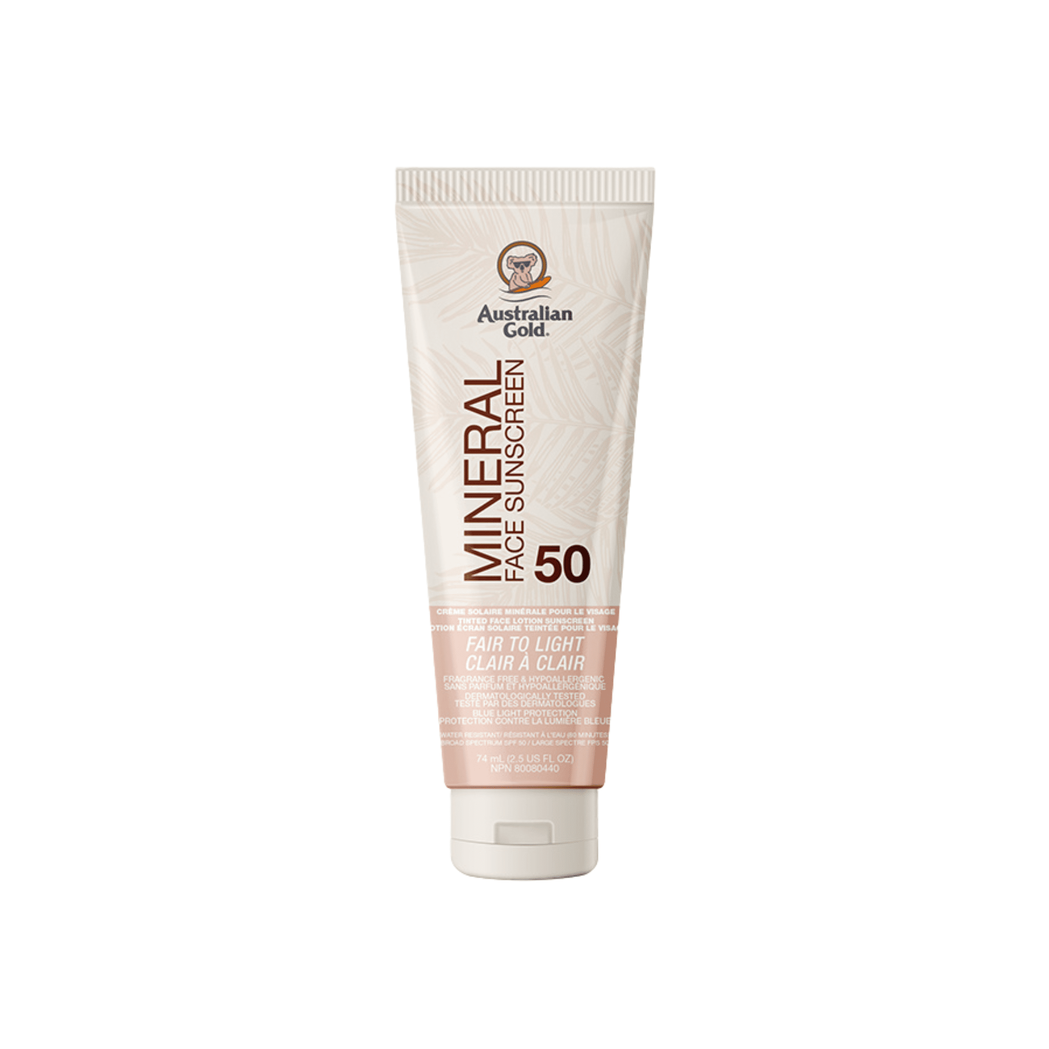 Australian Gold. Crème Solaire Minérale Teintée pour le Visage FPS 50 - Clair - 74 ml - Concept C. Shop