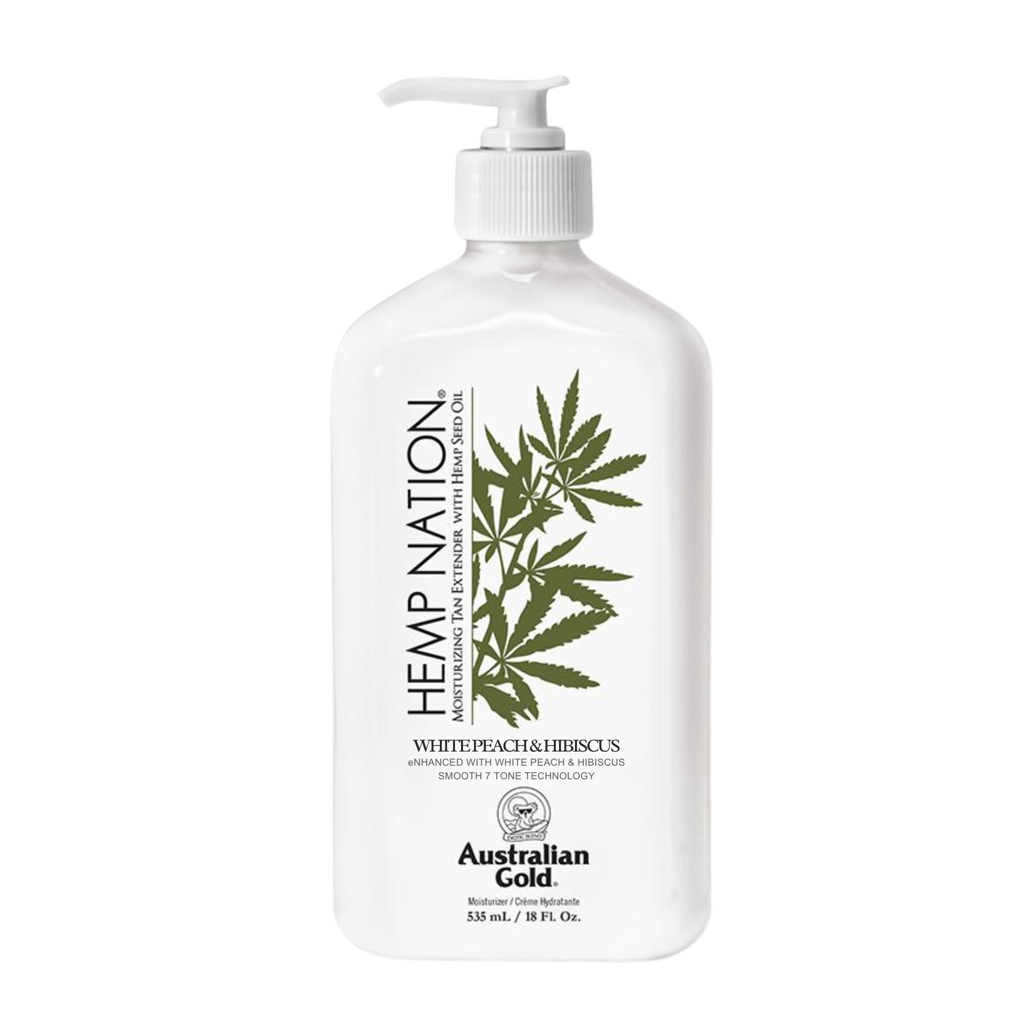 Australian Gold. Hemp Nation Prolongateur de Bronzage Pêche Blanche et Hibiscus - 535 ml - Concept C. Shop