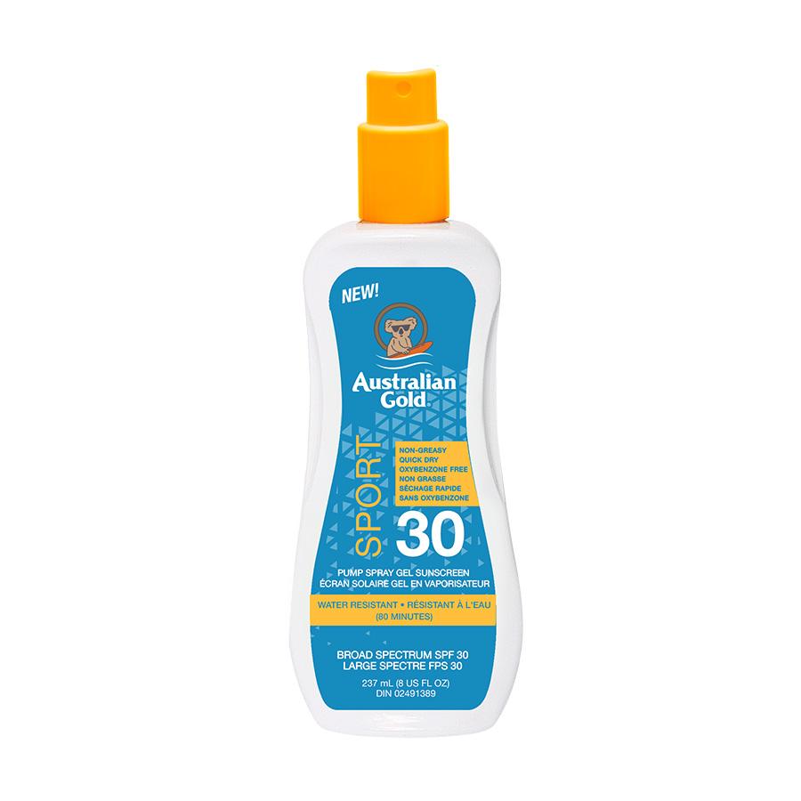 Australian Gold. Spray Gel Écran Solaire Sport FPS 30 - 237 ml (Expiration Imminente) - Concept C. Shop