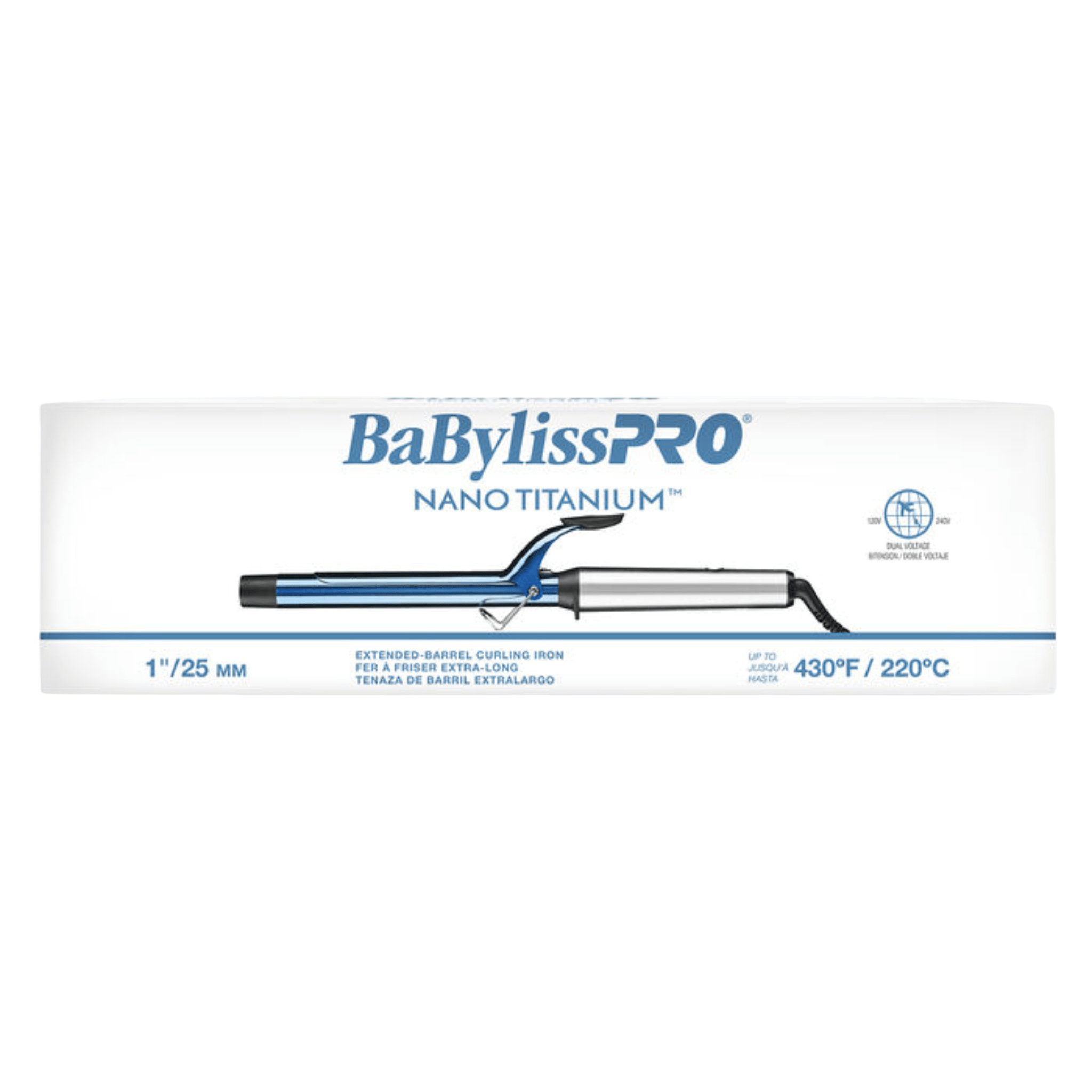 Babyliss. Fer à Friser Extra - Long Nano Titanium avec Pince - 1 po - Concept C. Shop