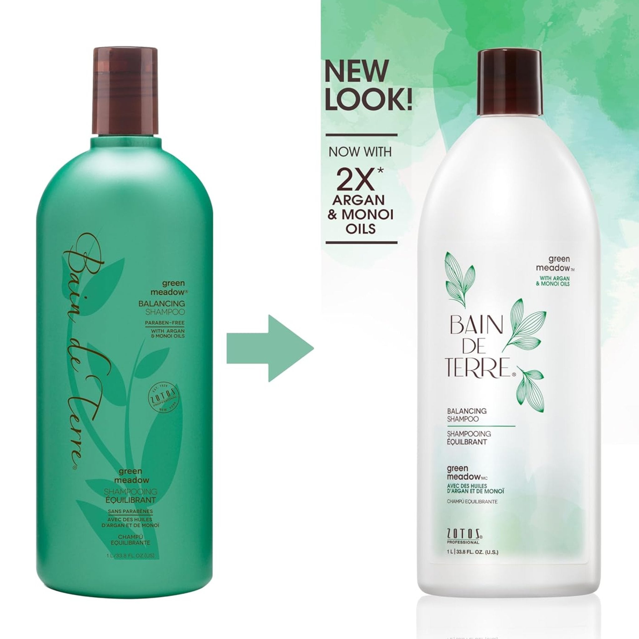 Bain de Terre. Shampoing Équilibrant Green Meadow - 1000 ml - Concept C. Shop