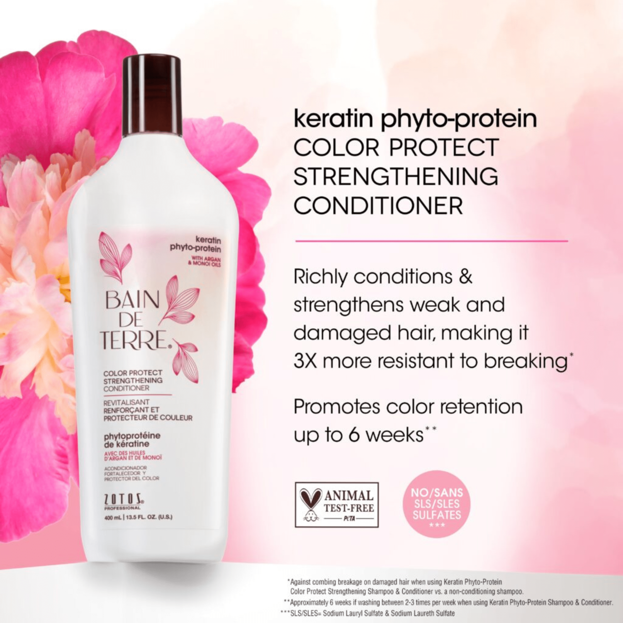 Bain de Terre. Shampoing Renforçant Keratin Phyto - Protein - 400 ml - Concept C. Shop