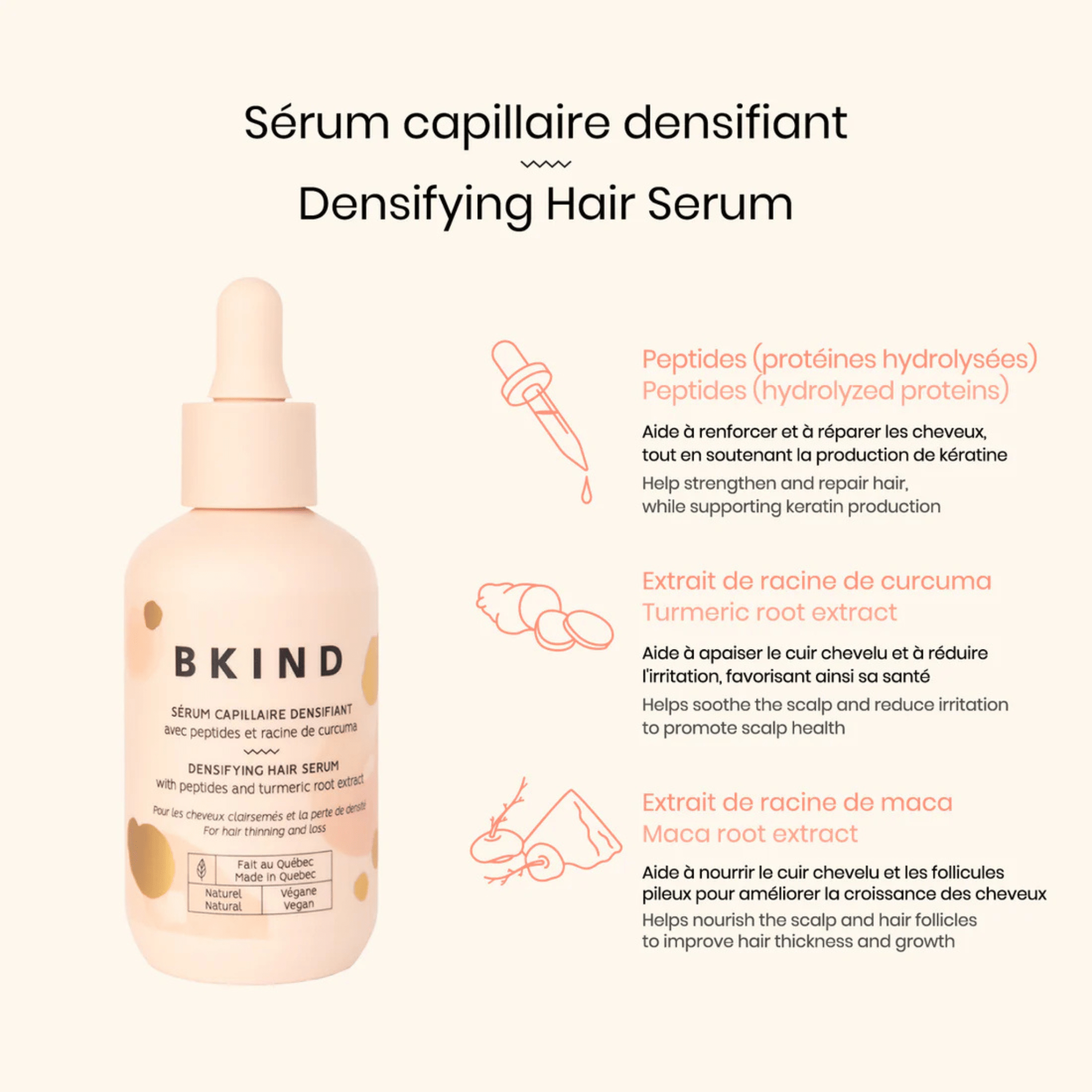 BKIND. Sérum Capillaire Densifiant - 90 ml - Concept C. Shop