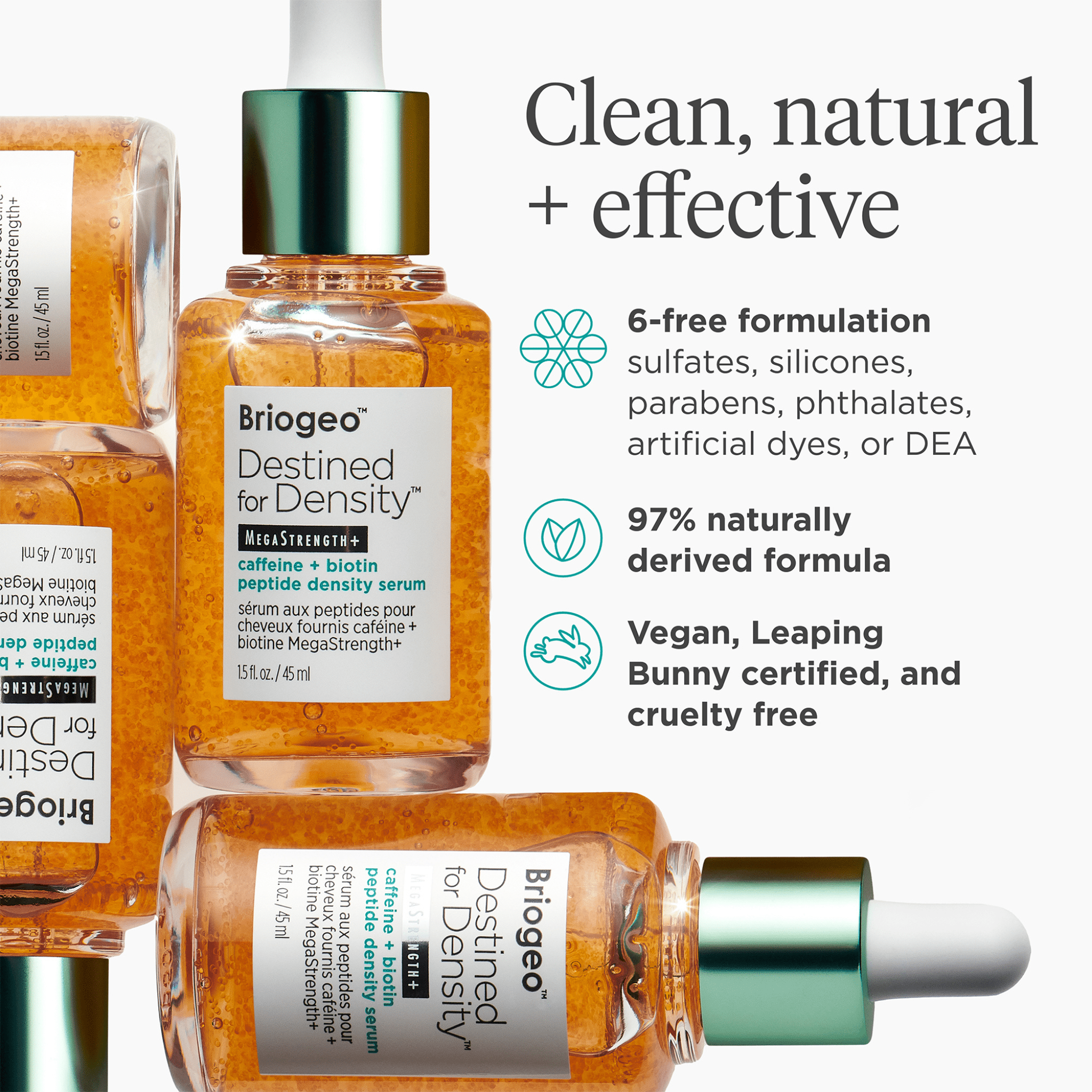 Briogeo. Sérum pour Cheveux Fournis Caféine et Peptides de Biotine MegaStrength Destined for Density - 45 ml - Concept C. Shop