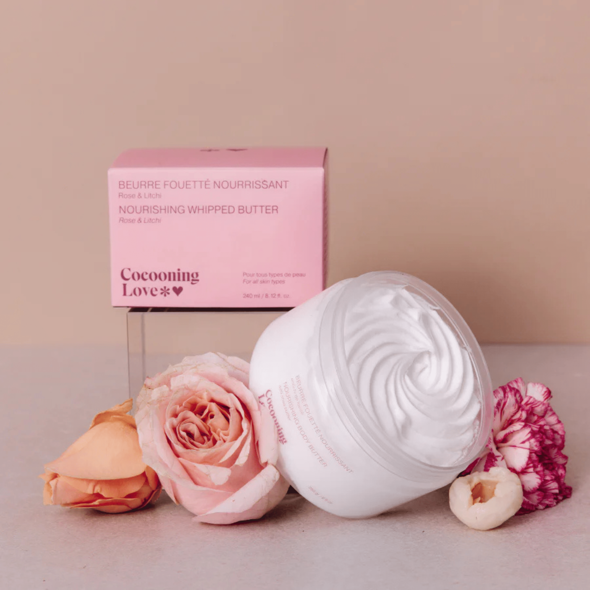 Cocooning Love. Beurre Corporel Fouetté Rose et Litchi - 240 ml - Concept C. Shop