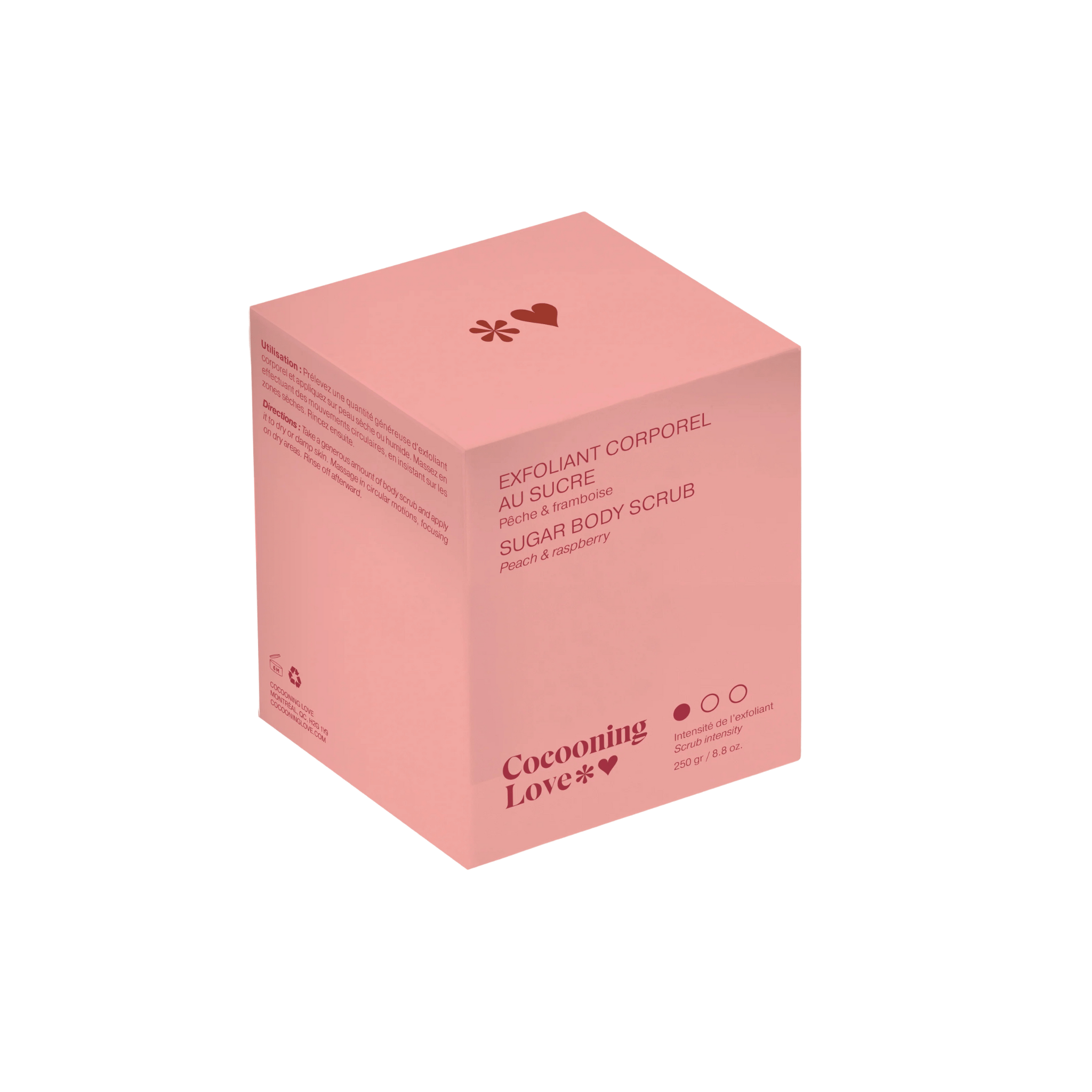 Cocooning Love. Exfoliant Corporel Au Sucre Pêche & Framboise - 250 g - Concept C. Shop