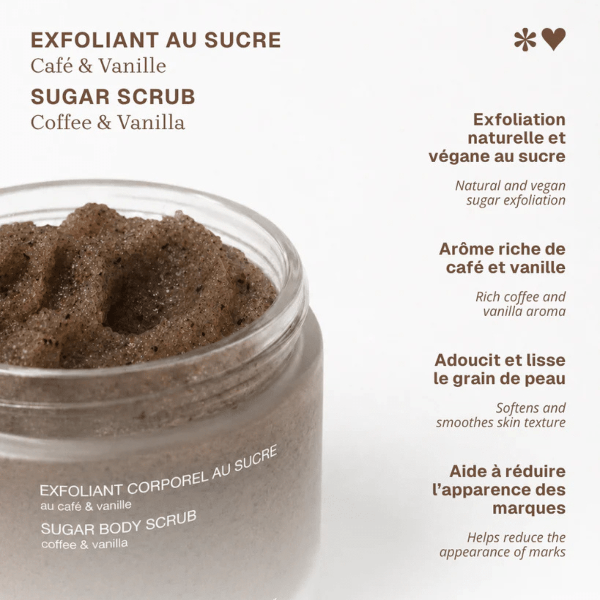 Cocooning Love. Exfoliant Corps au Sucre - Café & Vanille - 300 gr - Concept C. Shop