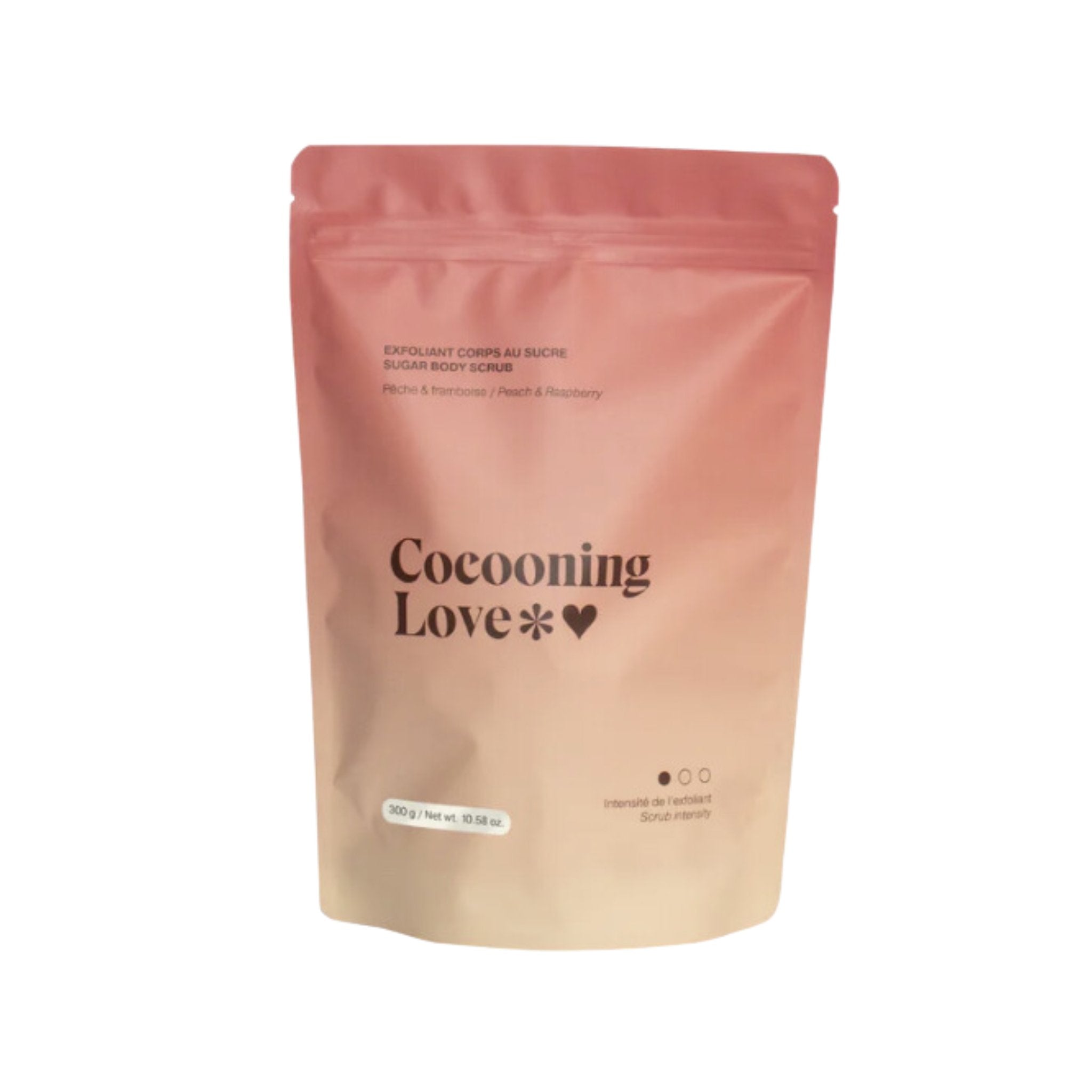 Cocooning Love. Exfoliant Corps au Sucre Pêche & Framboise - 300 gr - Concept C. Shop