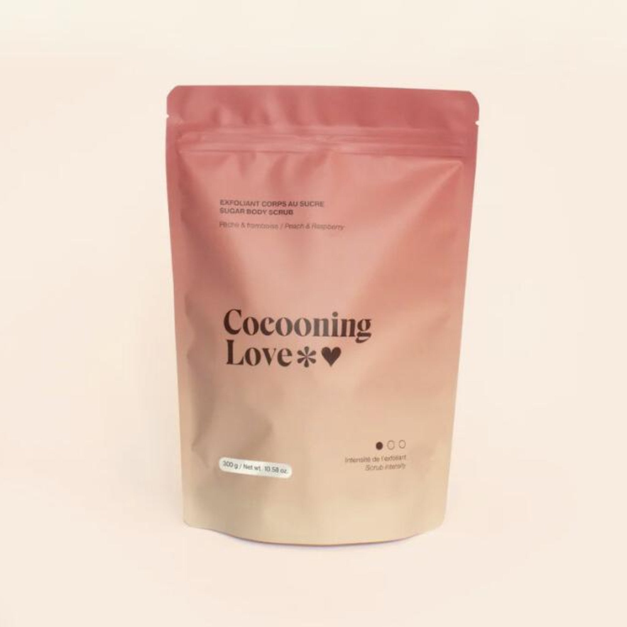 Cocooning Love. Exfoliant Corps au Sucre Pêche & Framboise - 300 gr - Concept C. Shop